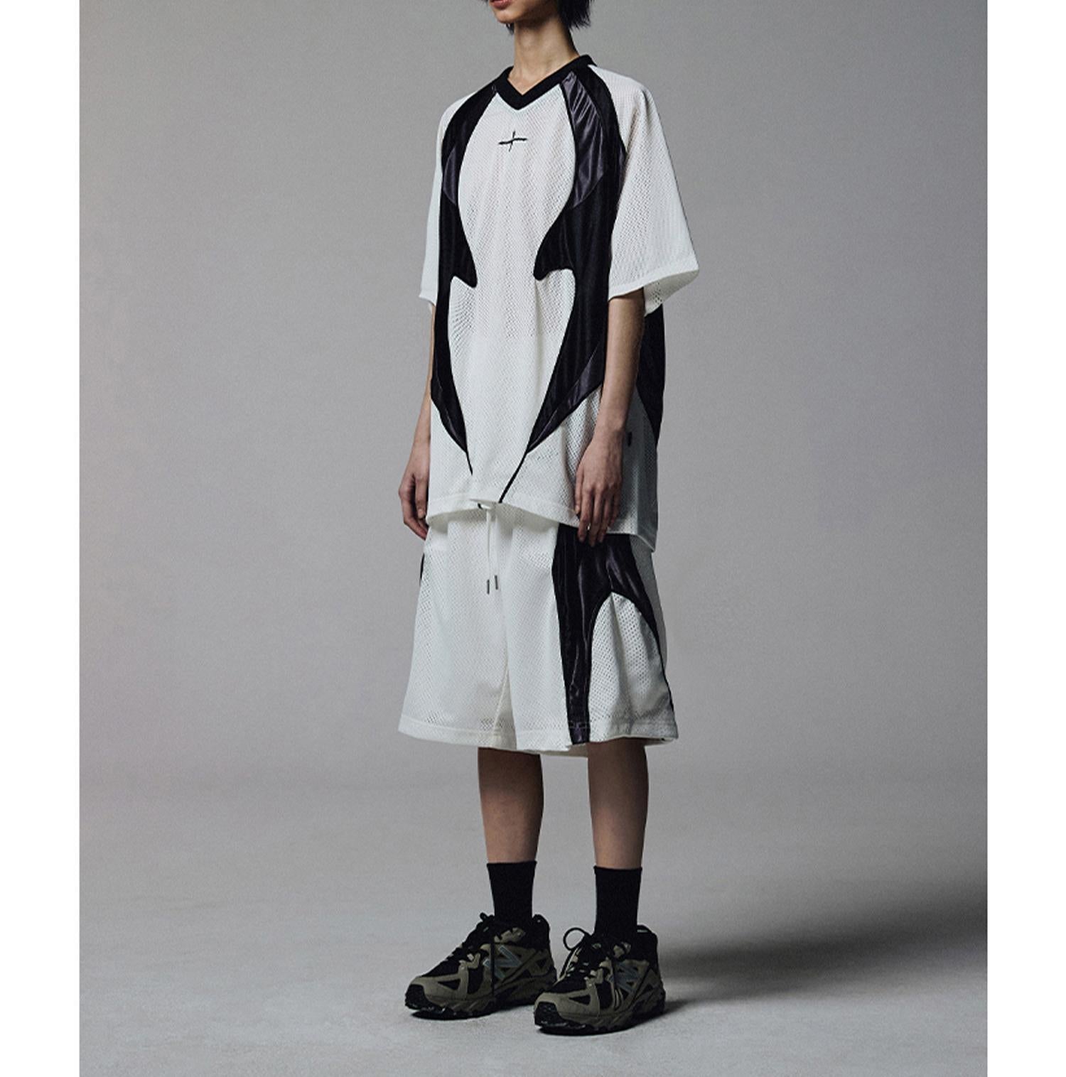 NOT4NE>D/ノットフォーナード/4 SYMROL COLOU> MESH SHO>TS ホワイト