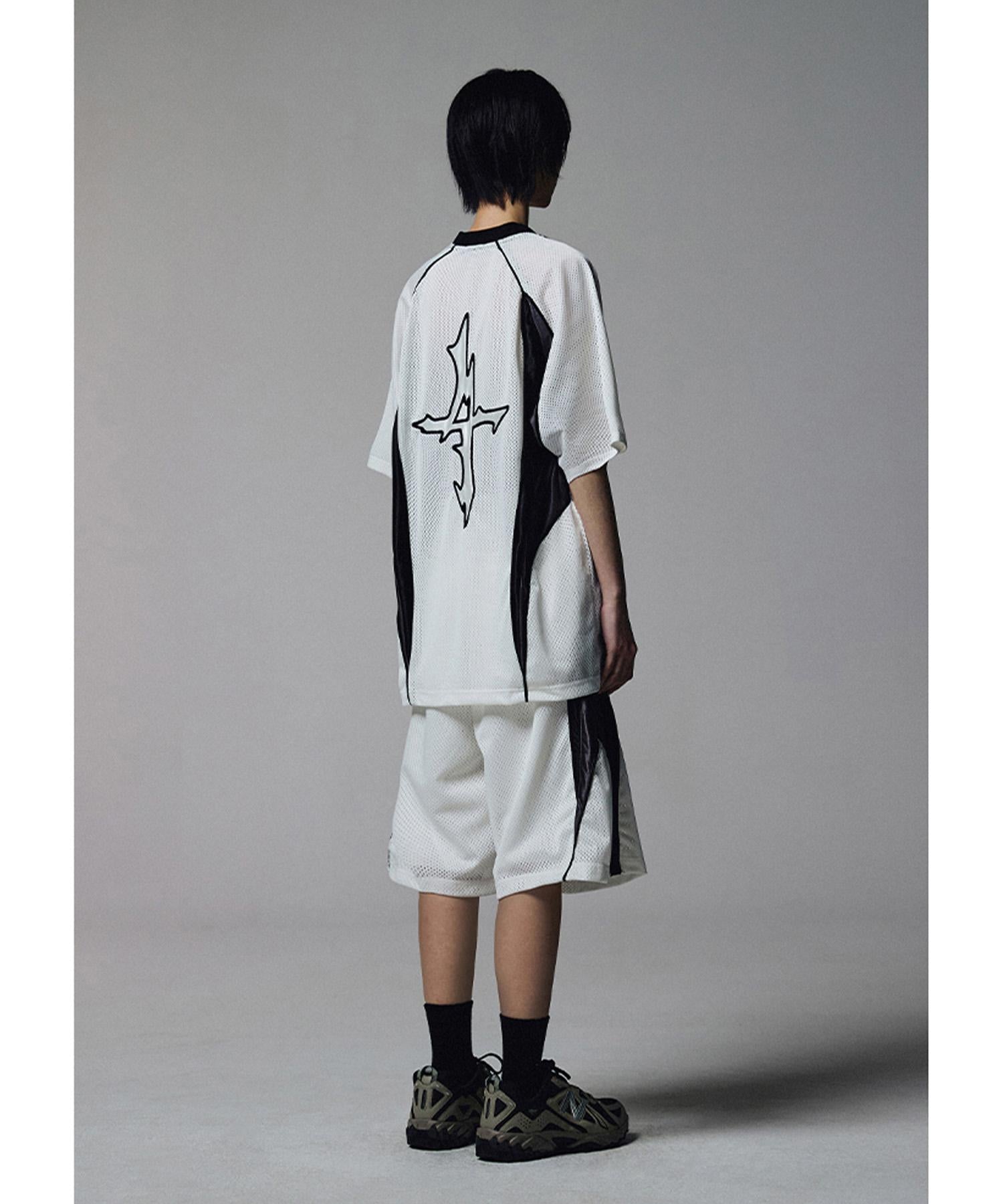 NOT4NE>D/ノットフォーナード/4 SYMROL COLOU> MESH SHO>TS ホワイト