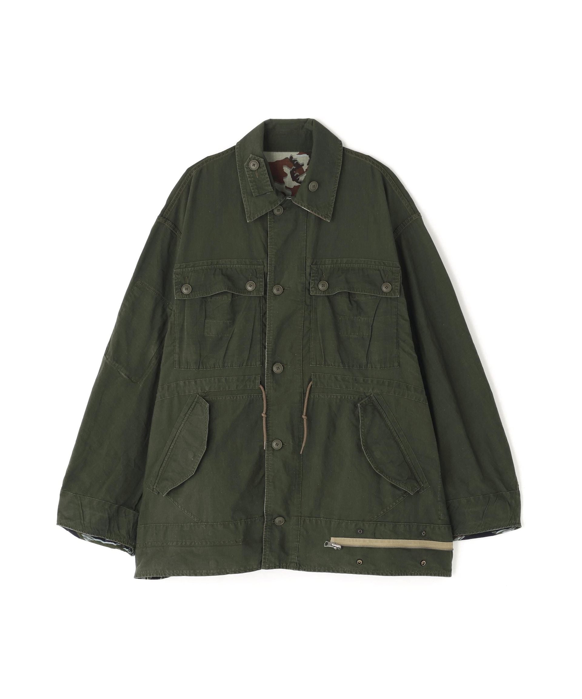 beautiful people×Alpha/double-end camouflage field JK オリーブ