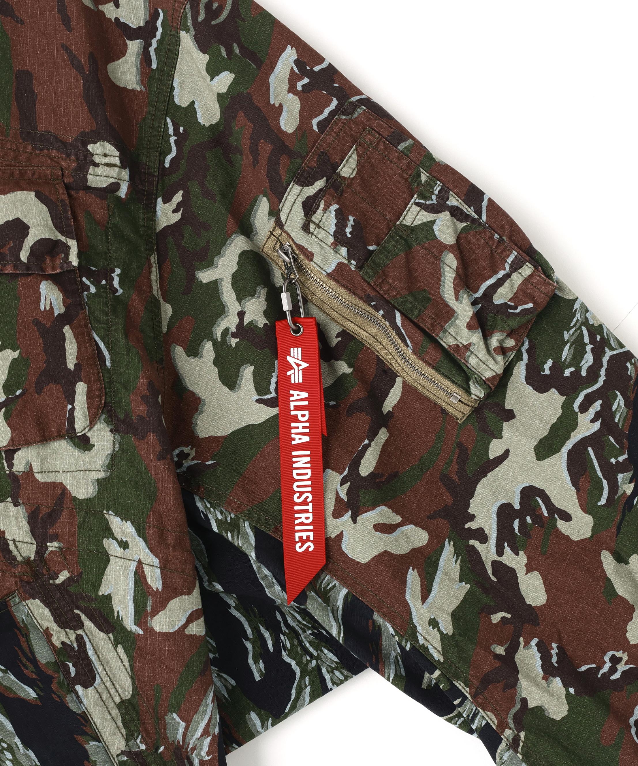 beautiful people×Alpha/double-end camouflage field JK オリーブ