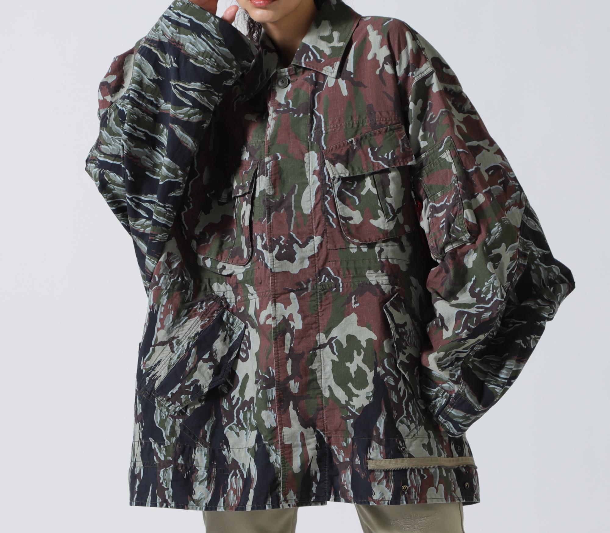 beautiful people×Alpha/double-end camouflage field JK オリーブ