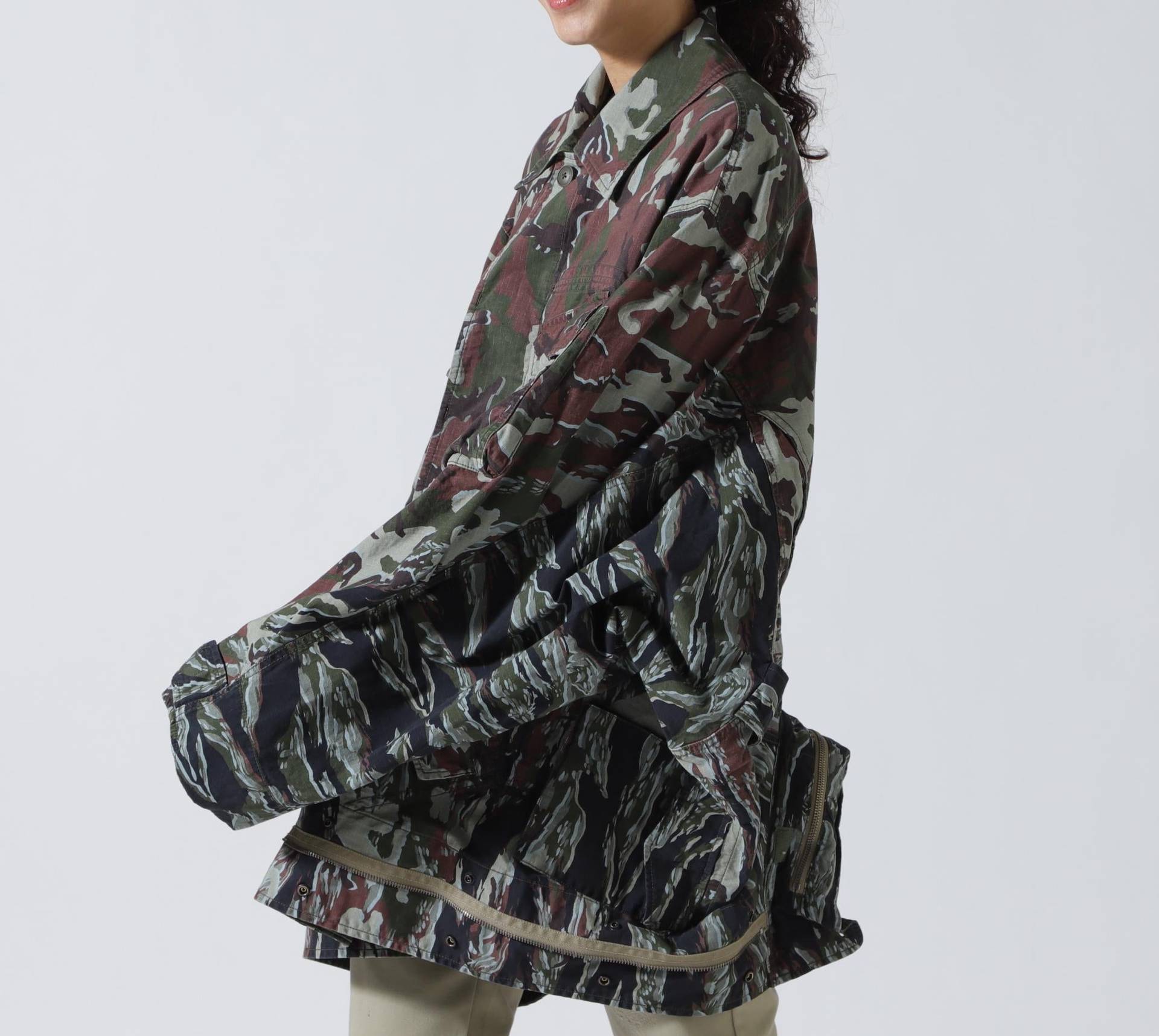 beautiful people×Alpha/double-end camouflage field JK オリーブ