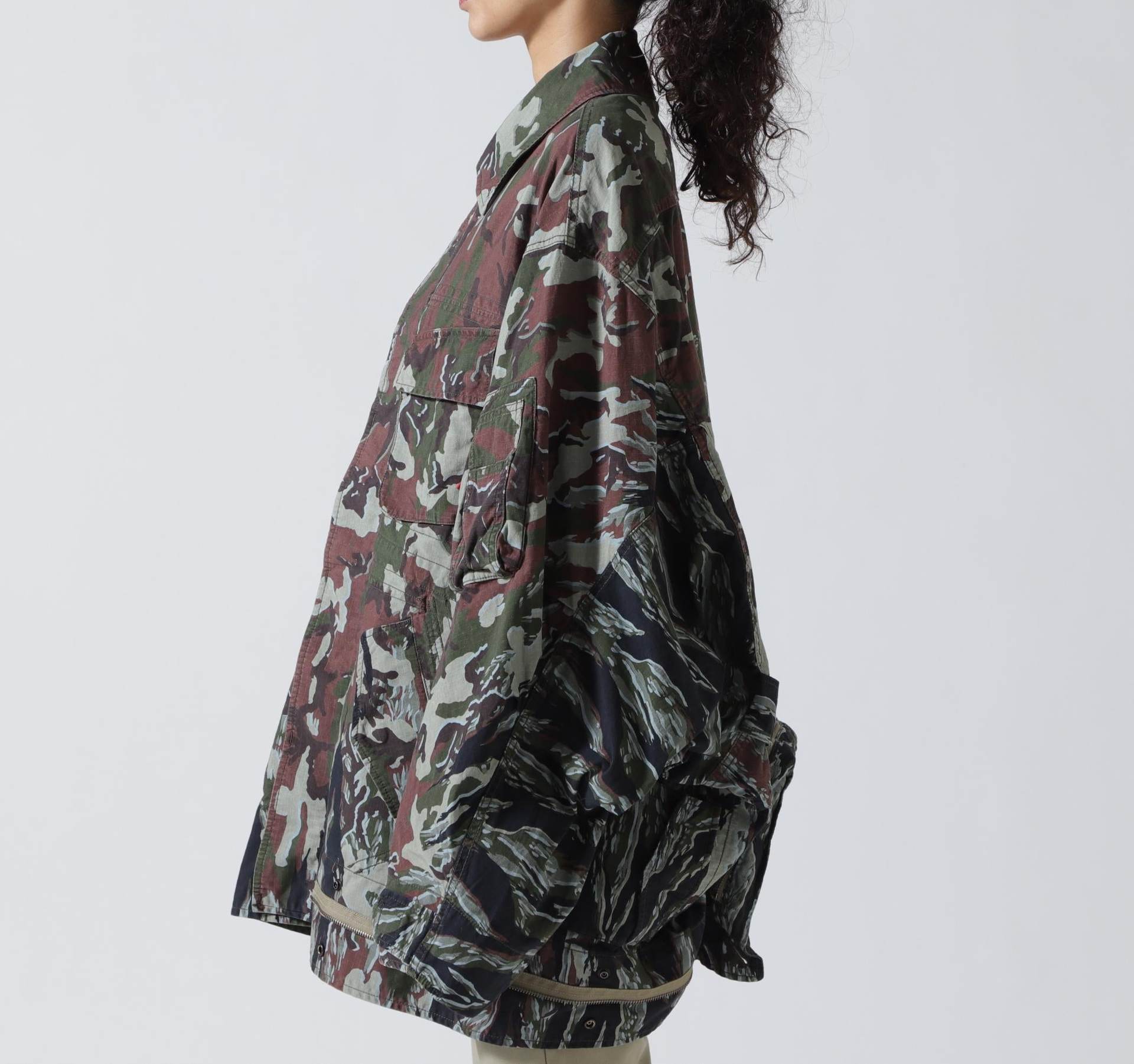 beautiful people×Alpha/double-end camouflage field JK オリーブ