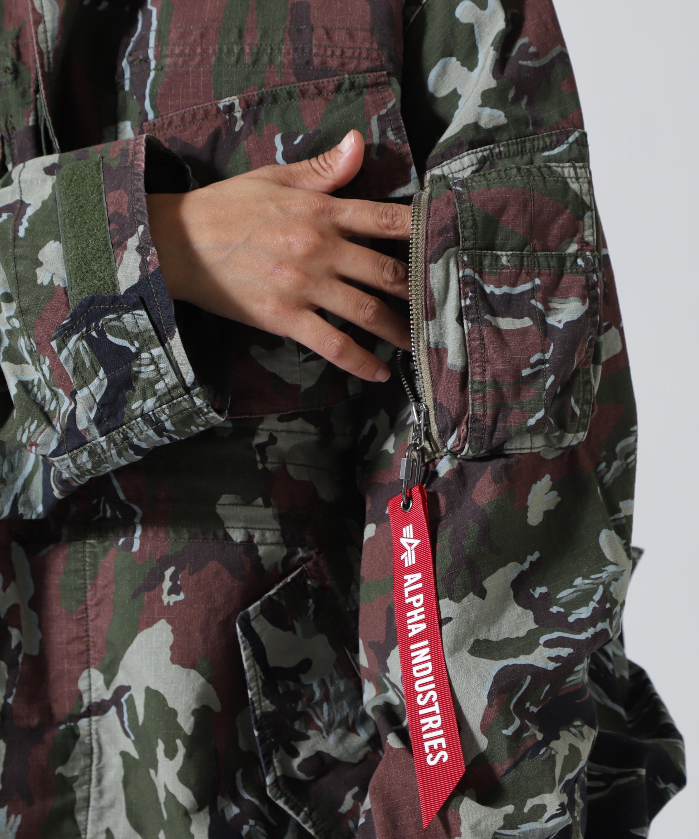 beautiful people×Alpha/double-end camouflage field JK オリーブ