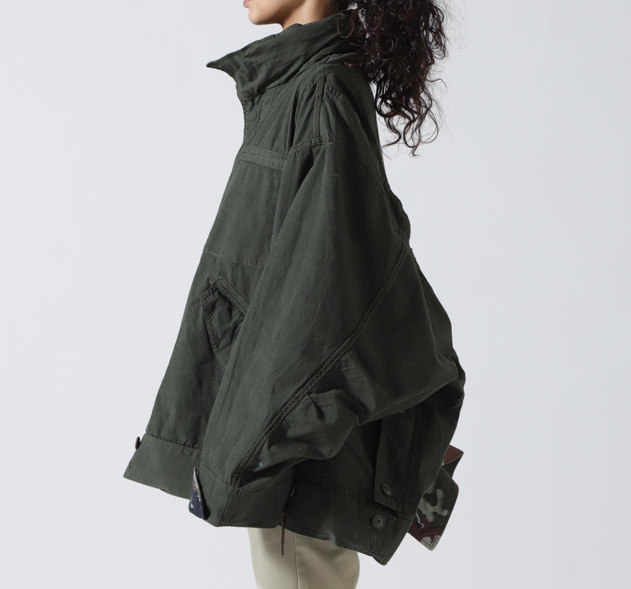 beautiful people×Alpha/double-end camouflage field JK オリーブ