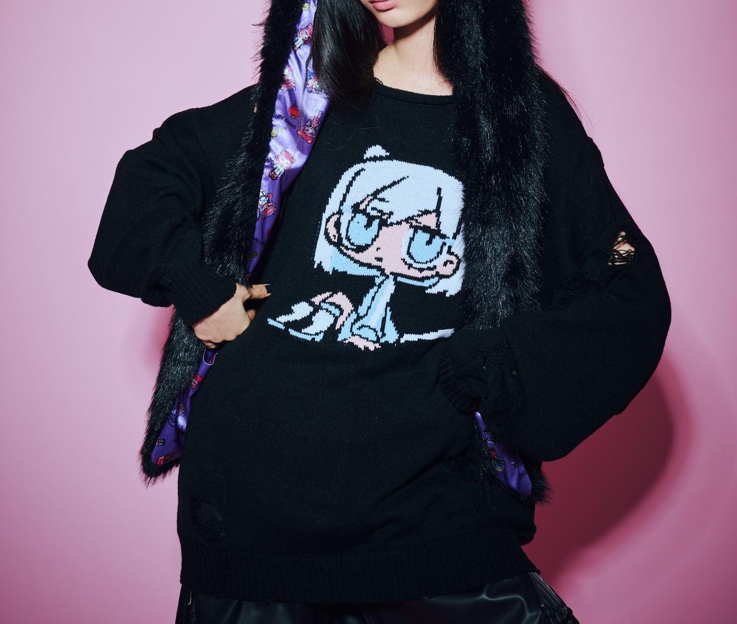 ANNA SUI NYC/アナ スイ エヌワイシー/『×寺田てら』TE>Aキャットファーマフラー ブラック