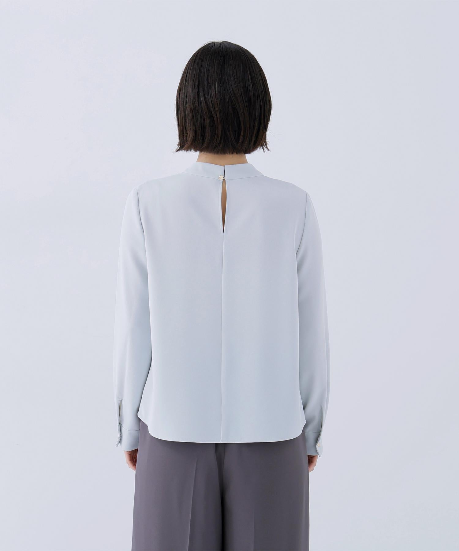 ラッフルボウタイブラウス ペールグリーン