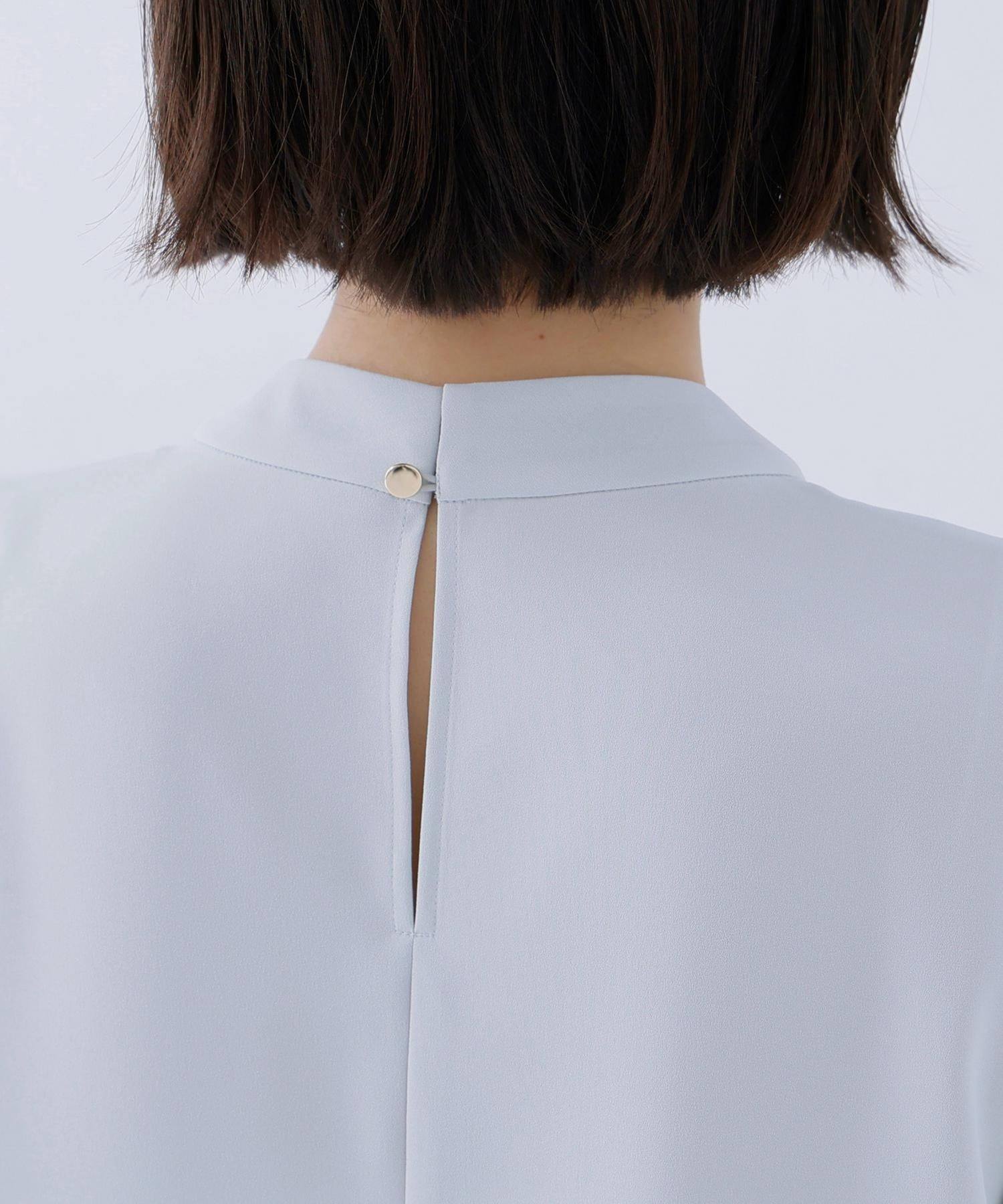 ラッフルボウタイブラウス ペールグリーン