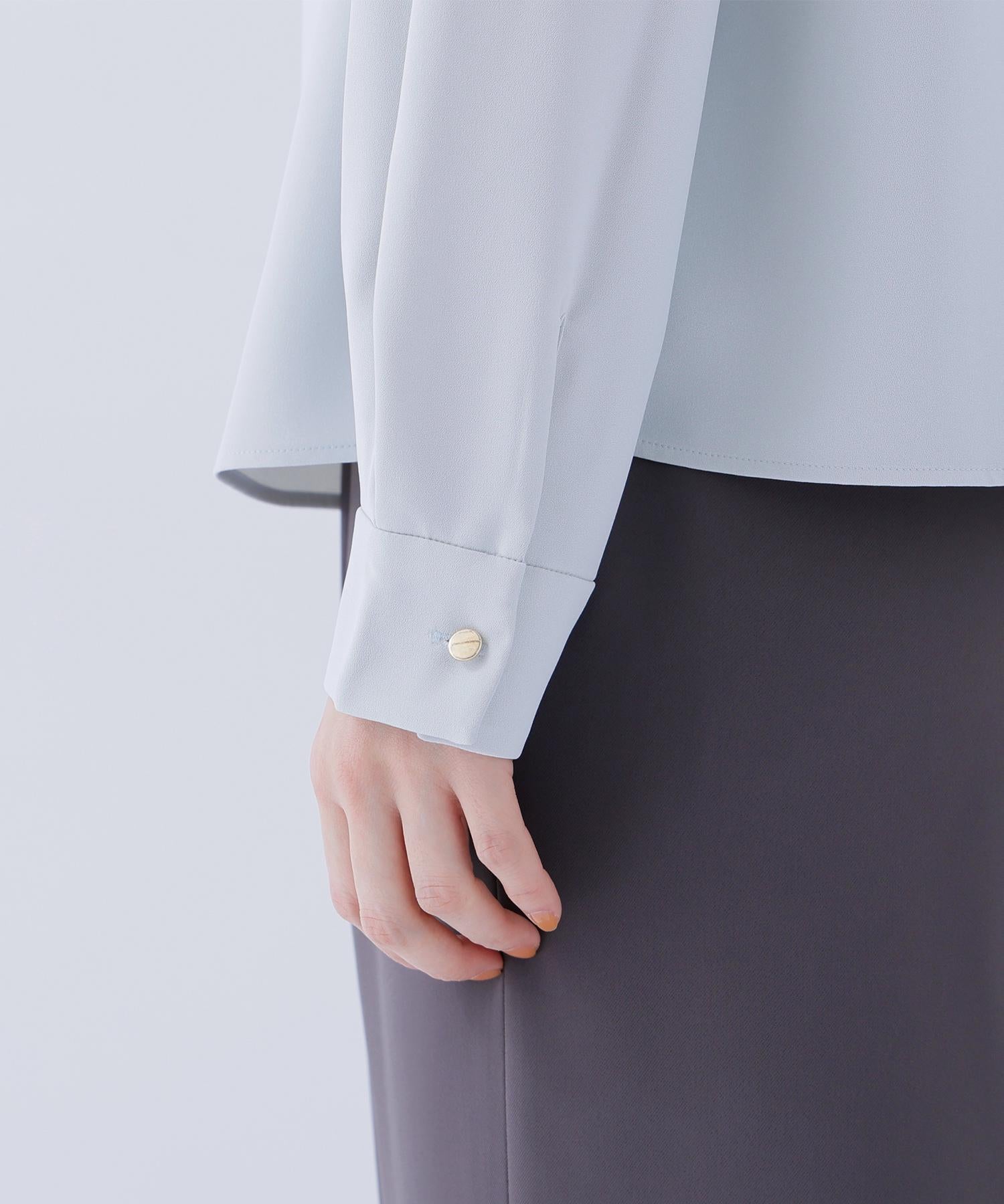 ラッフルボウタイブラウス ペールグリーン