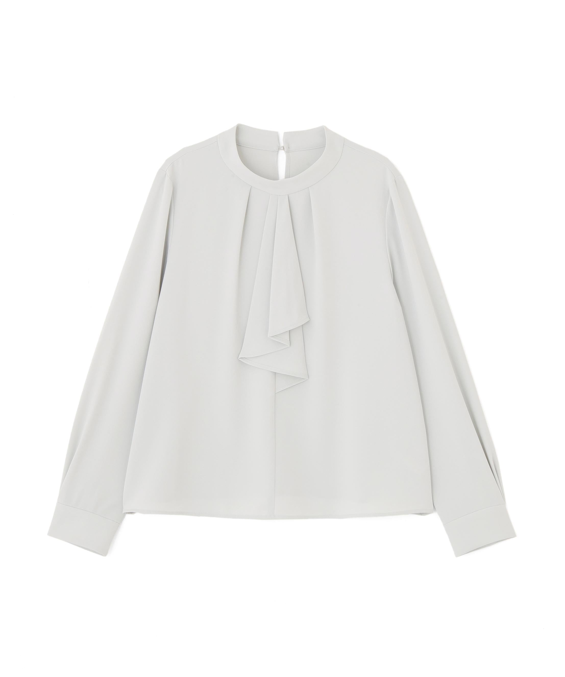 ラッフルボウタイブラウス ペールグリーン