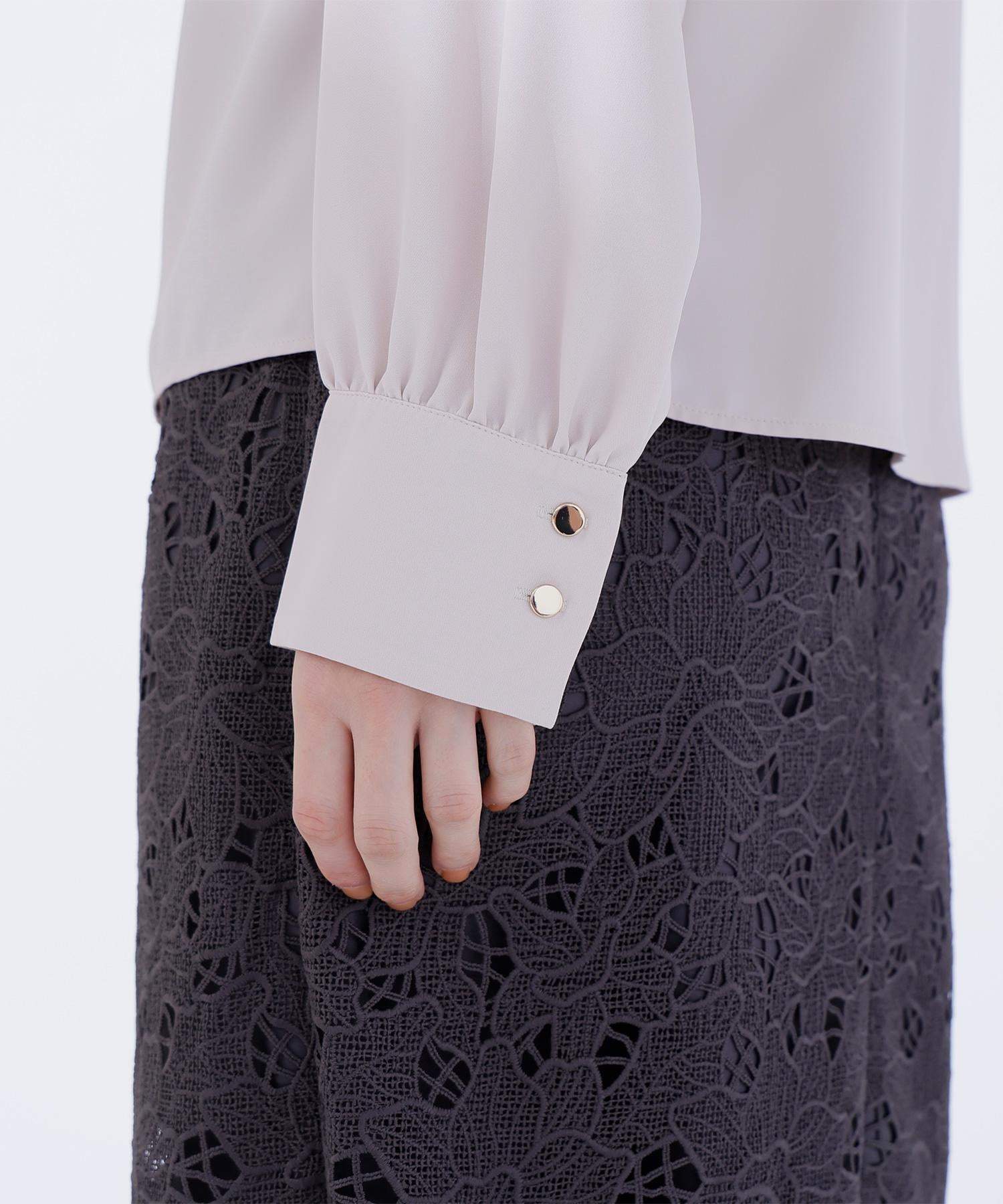 ドレープネックブラウス ペールピンク