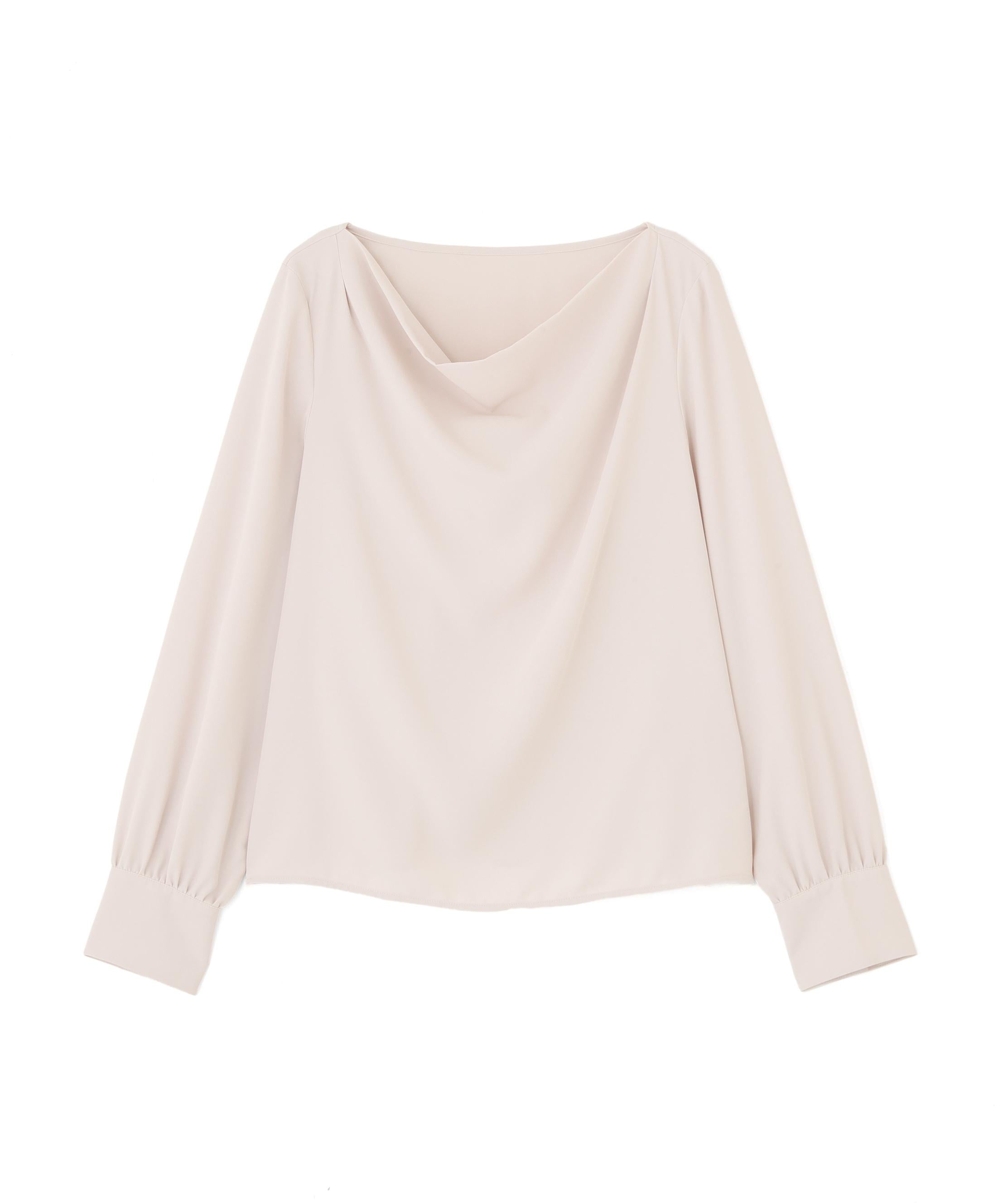 ドレープネックブラウス ペールピンク
