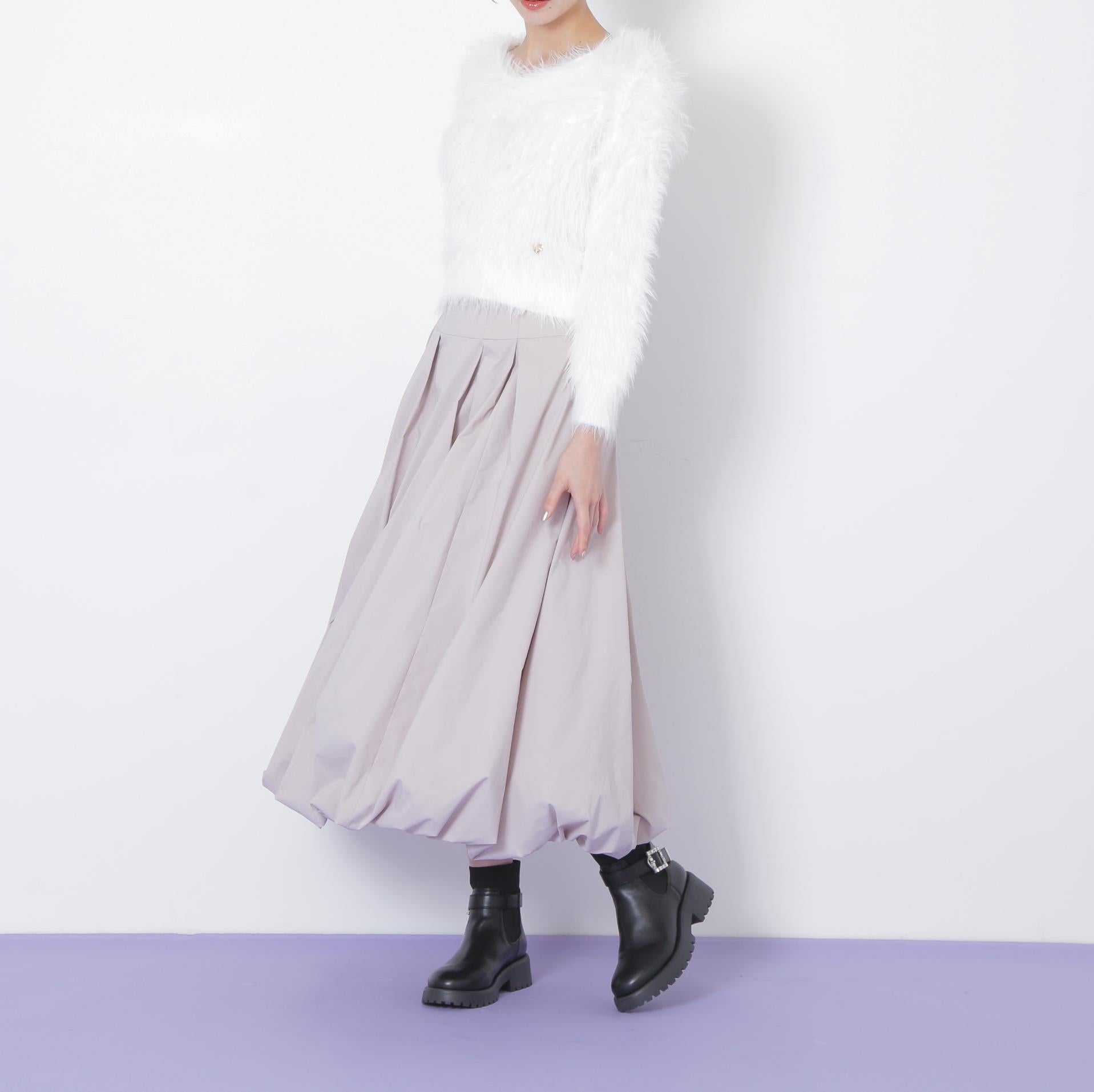 起毛ロングシャギーニット ホワイト