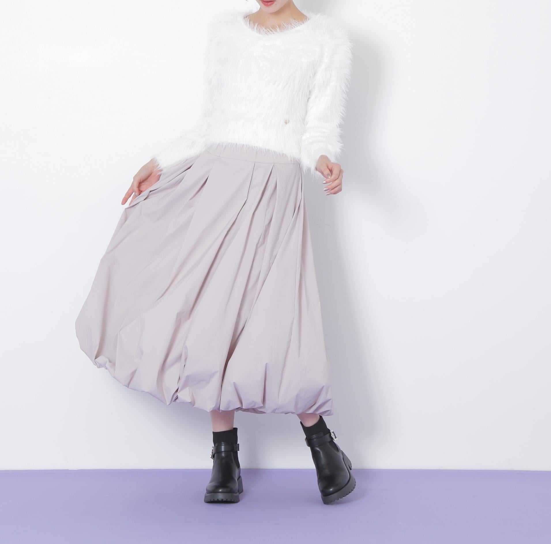 起毛ロングシャギーニット ホワイト