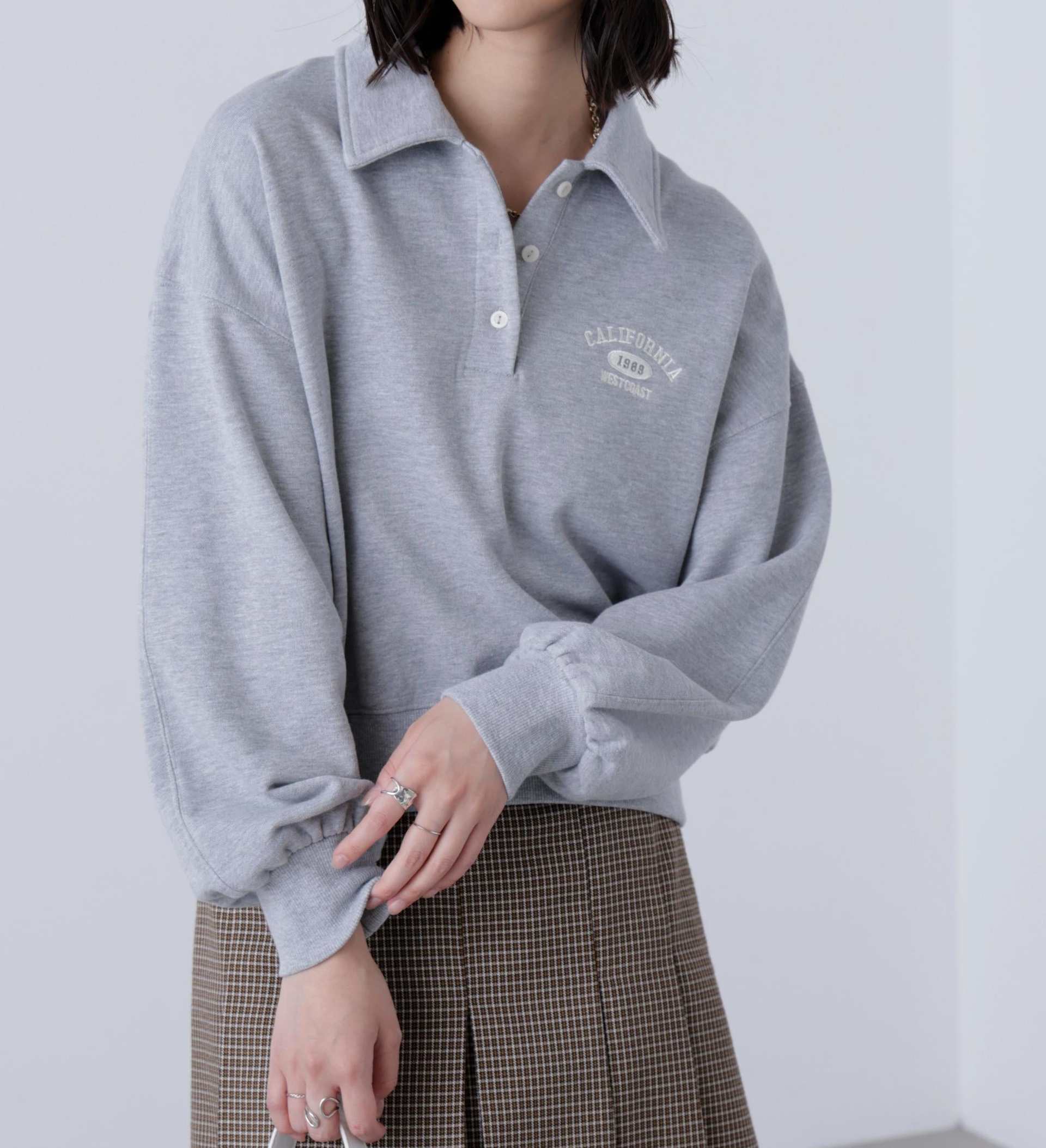 ポロスウェットプルオーバー グレー1