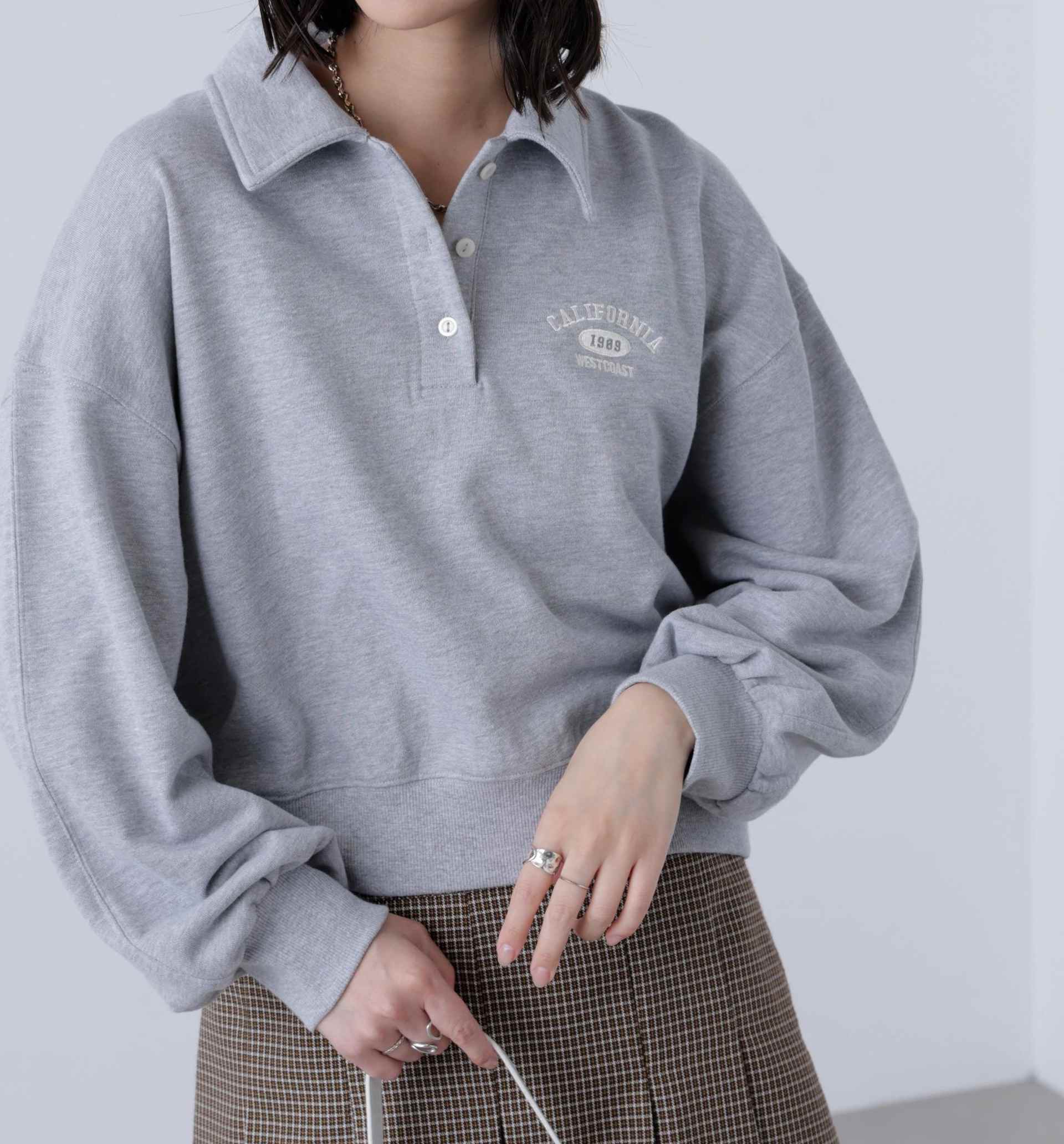 ポロスウェットプルオーバー グレー1