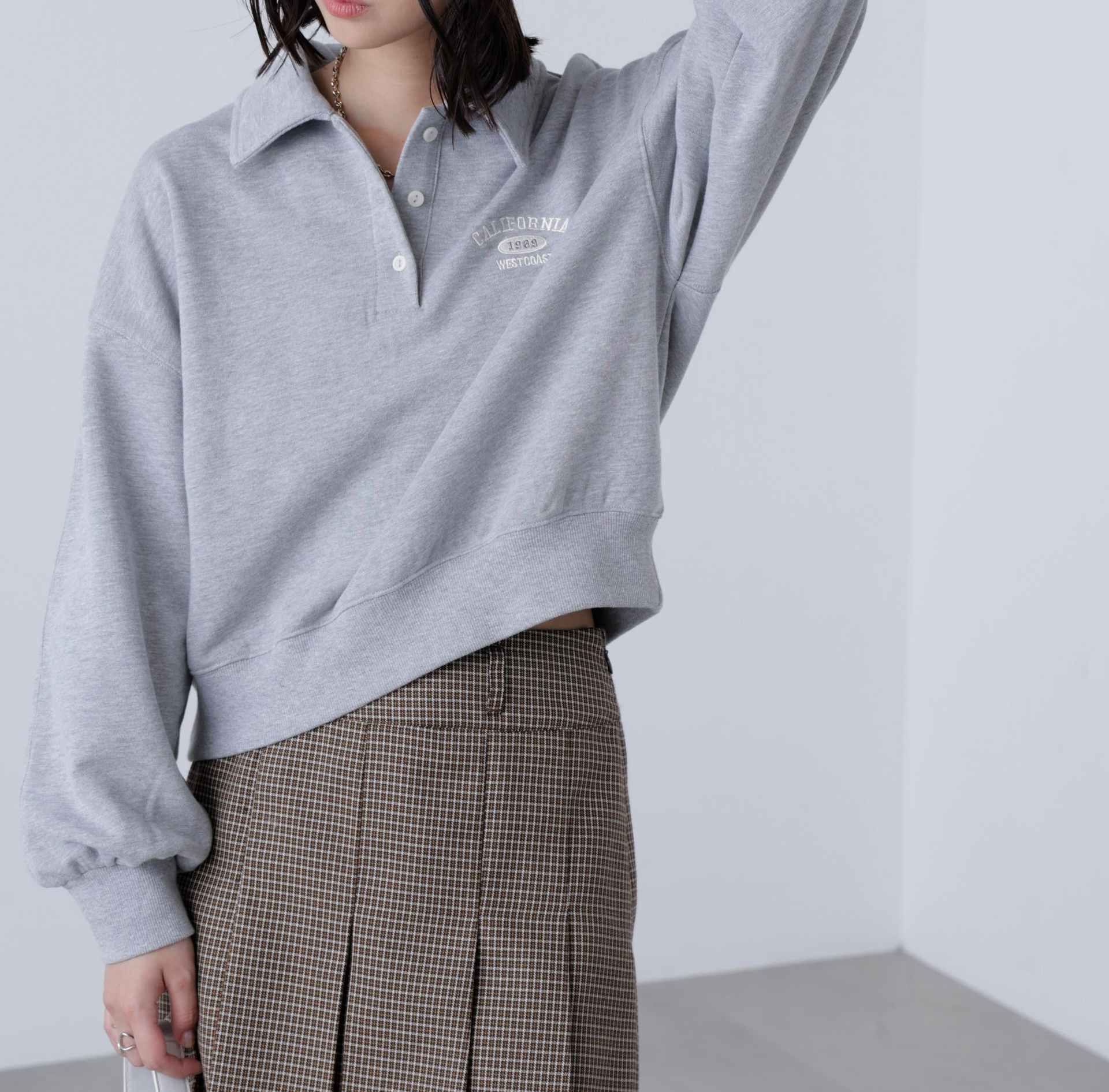 ポロスウェットプルオーバー グレー1