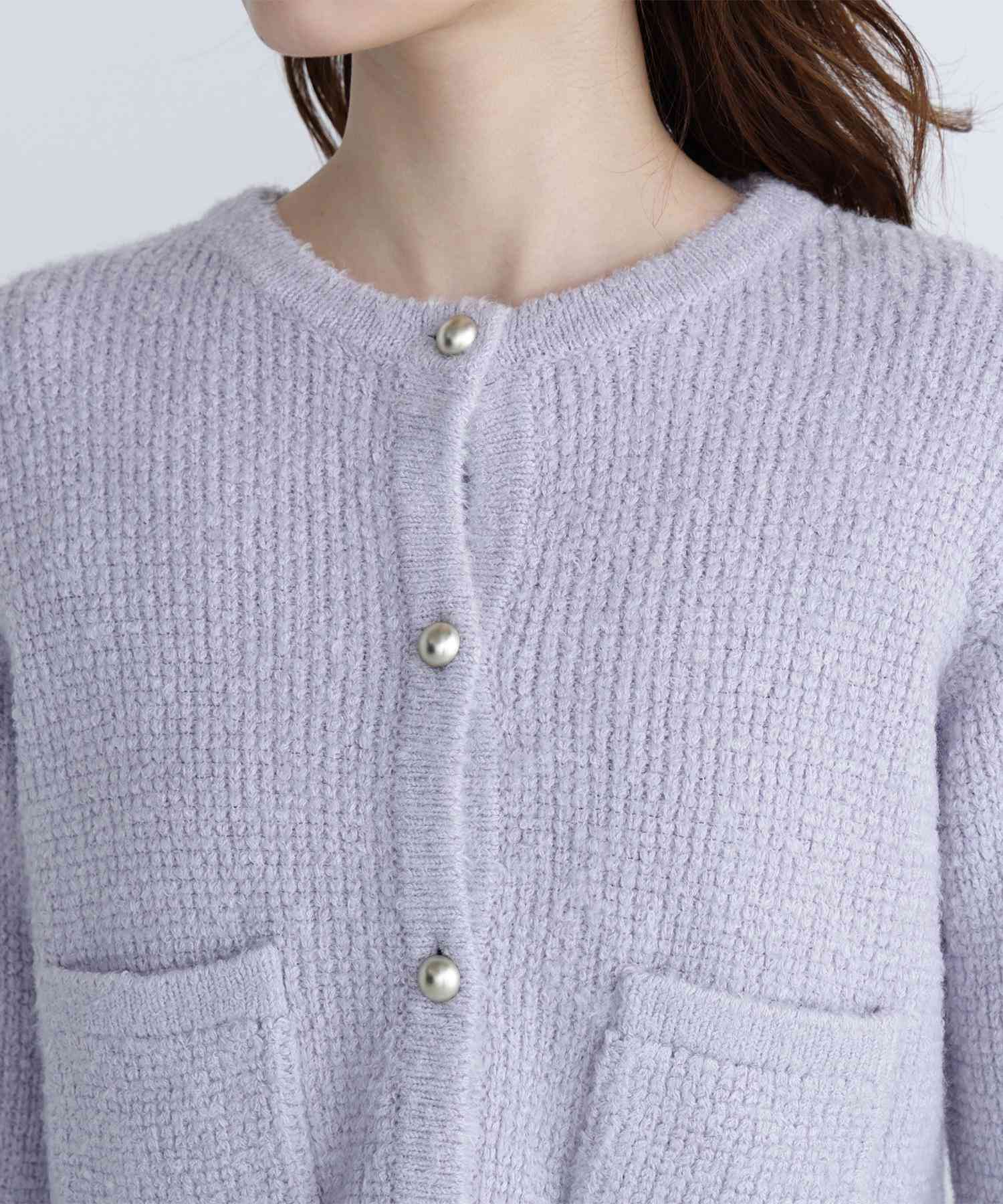 チュールペプラムニットアンサンブル ラベンダー