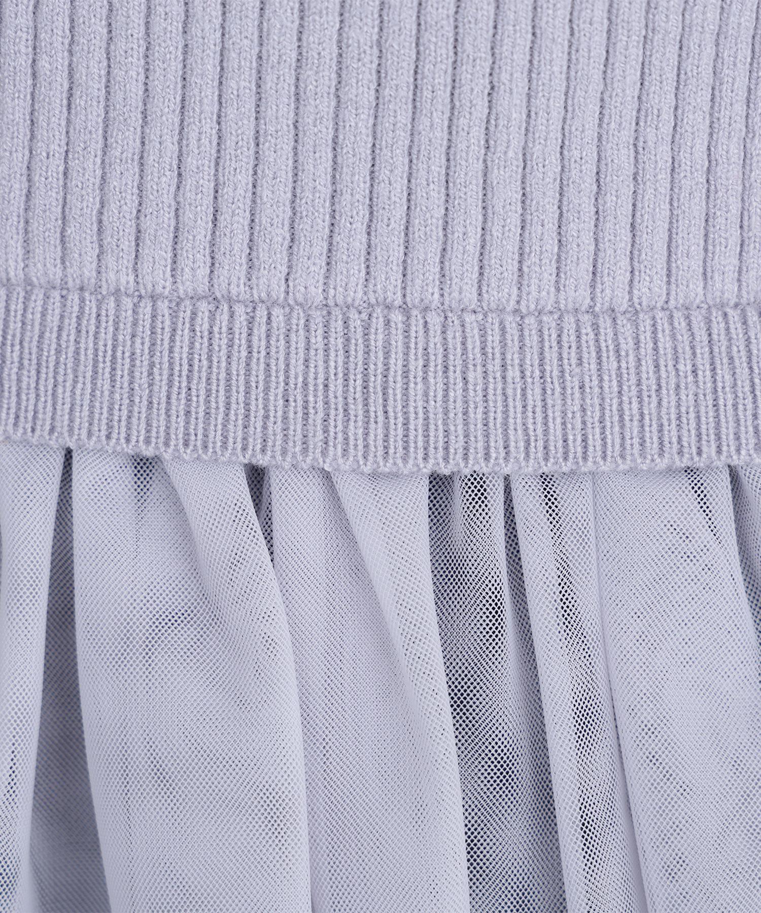 チュールペプラムニットアンサンブル ラベンダー