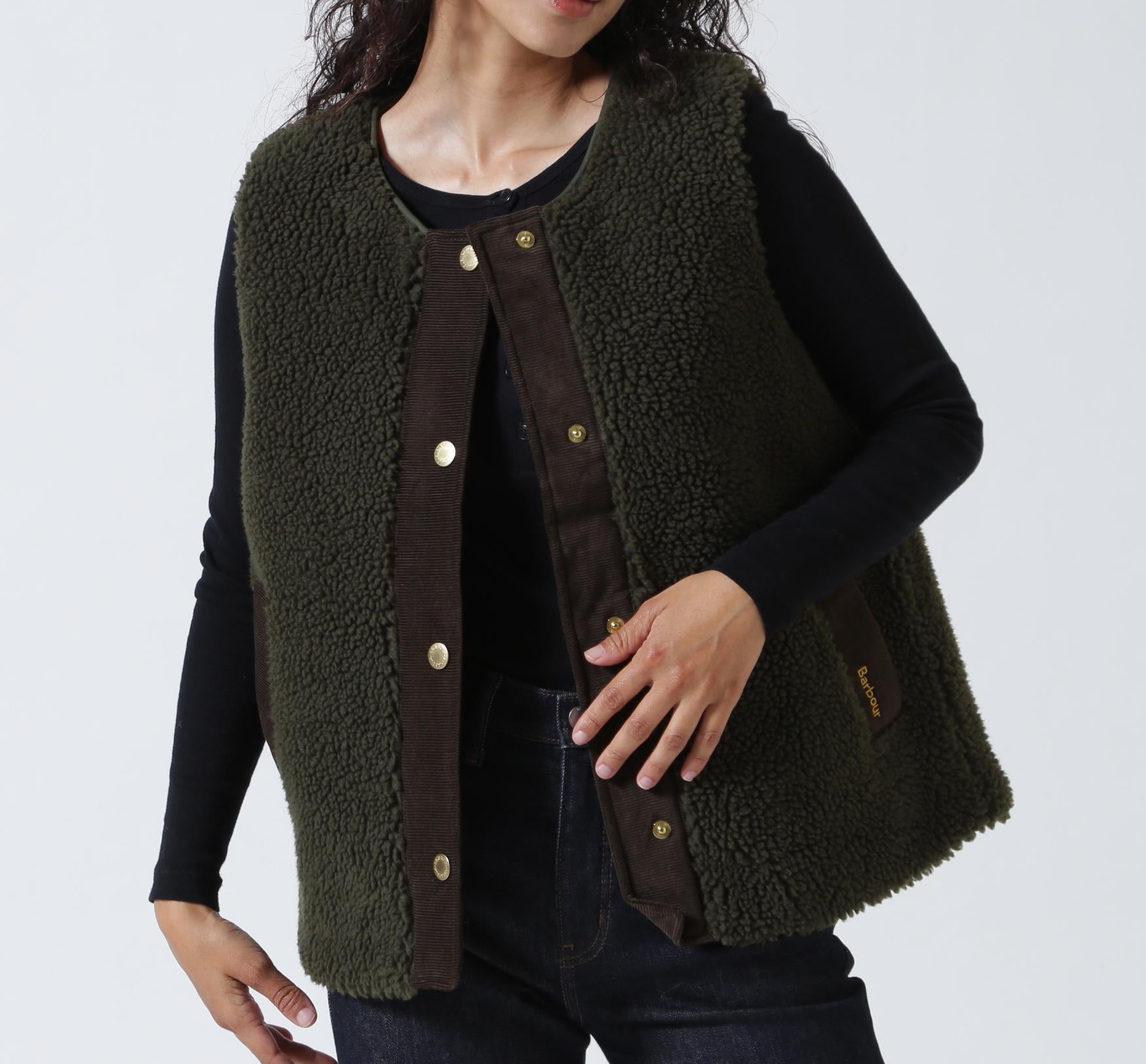 BARBOUR (バブアー) Dulsie ボア ライナー ベスト/252LLI0016 オリーブ