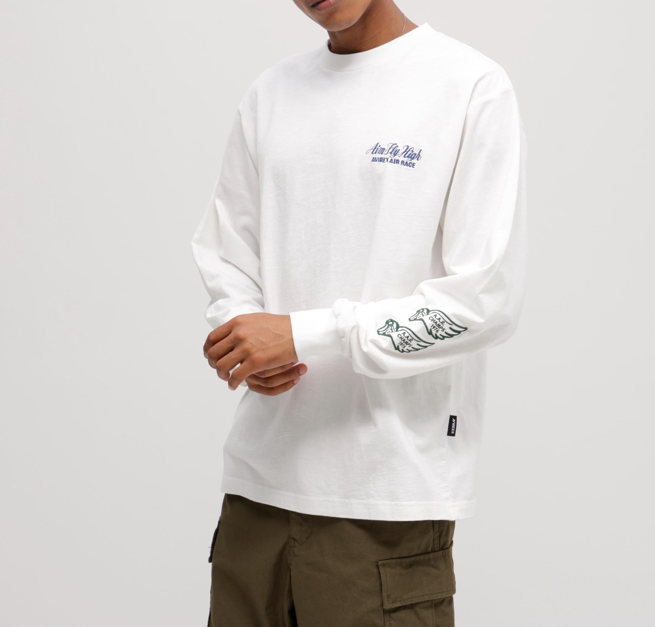 《A.A.>.C》TIGE> CHAMPS SLUR L/S T-SHI>T ホワイト