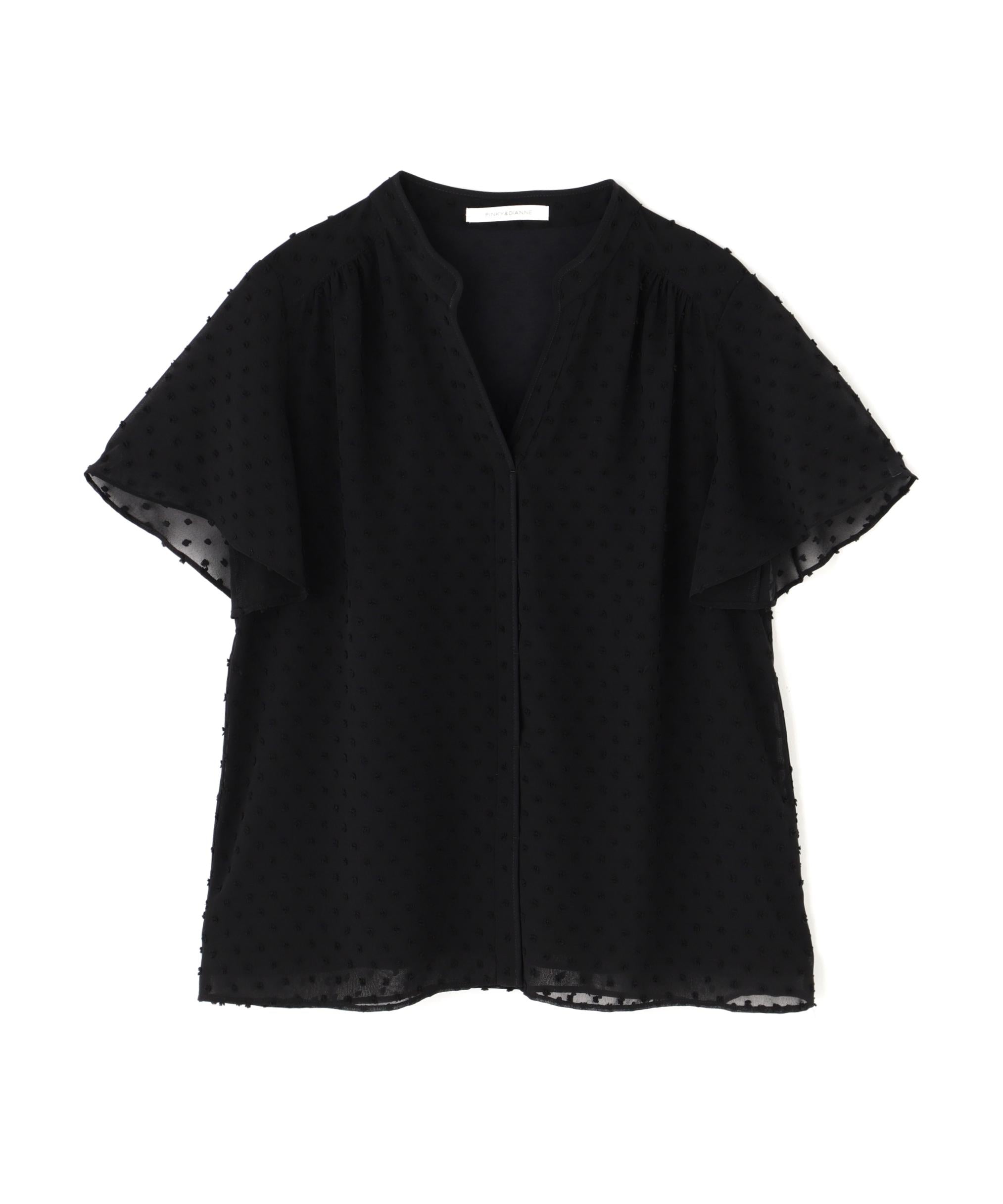 ◆シアージャカードブラウス ブラック