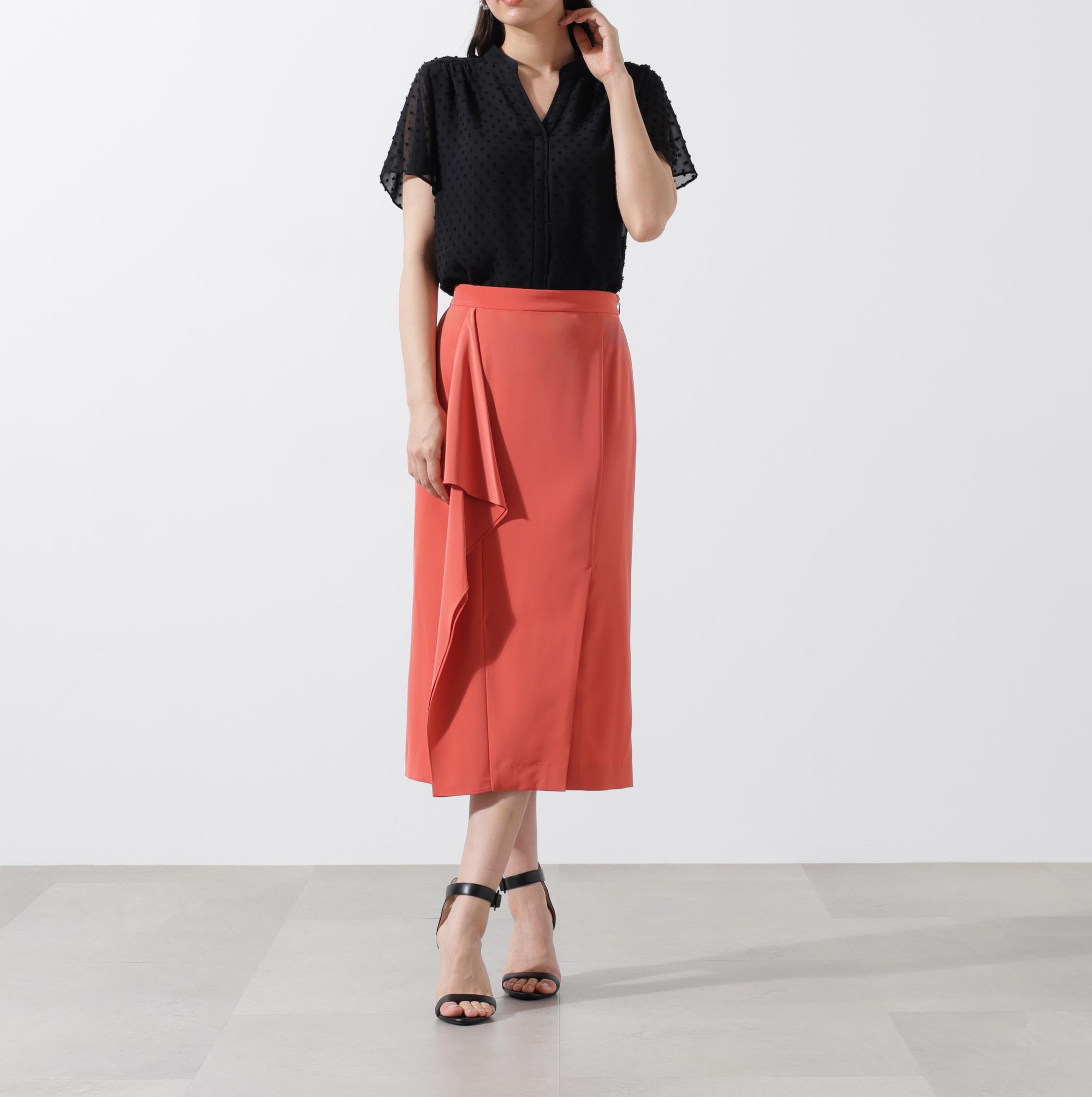 ◆シアージャカードブラウス ブラック