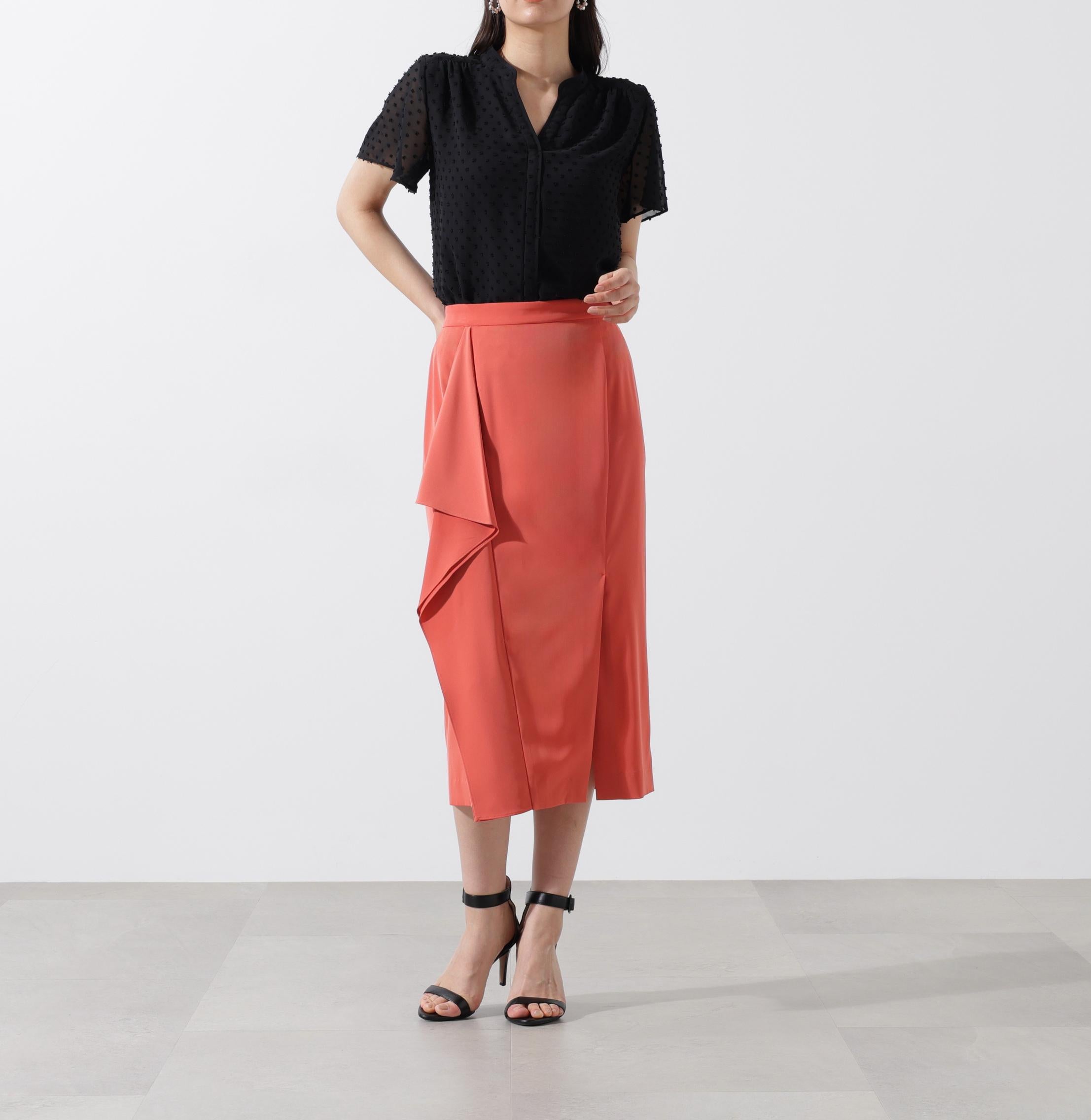 ◆シアージャカードブラウス ブラック