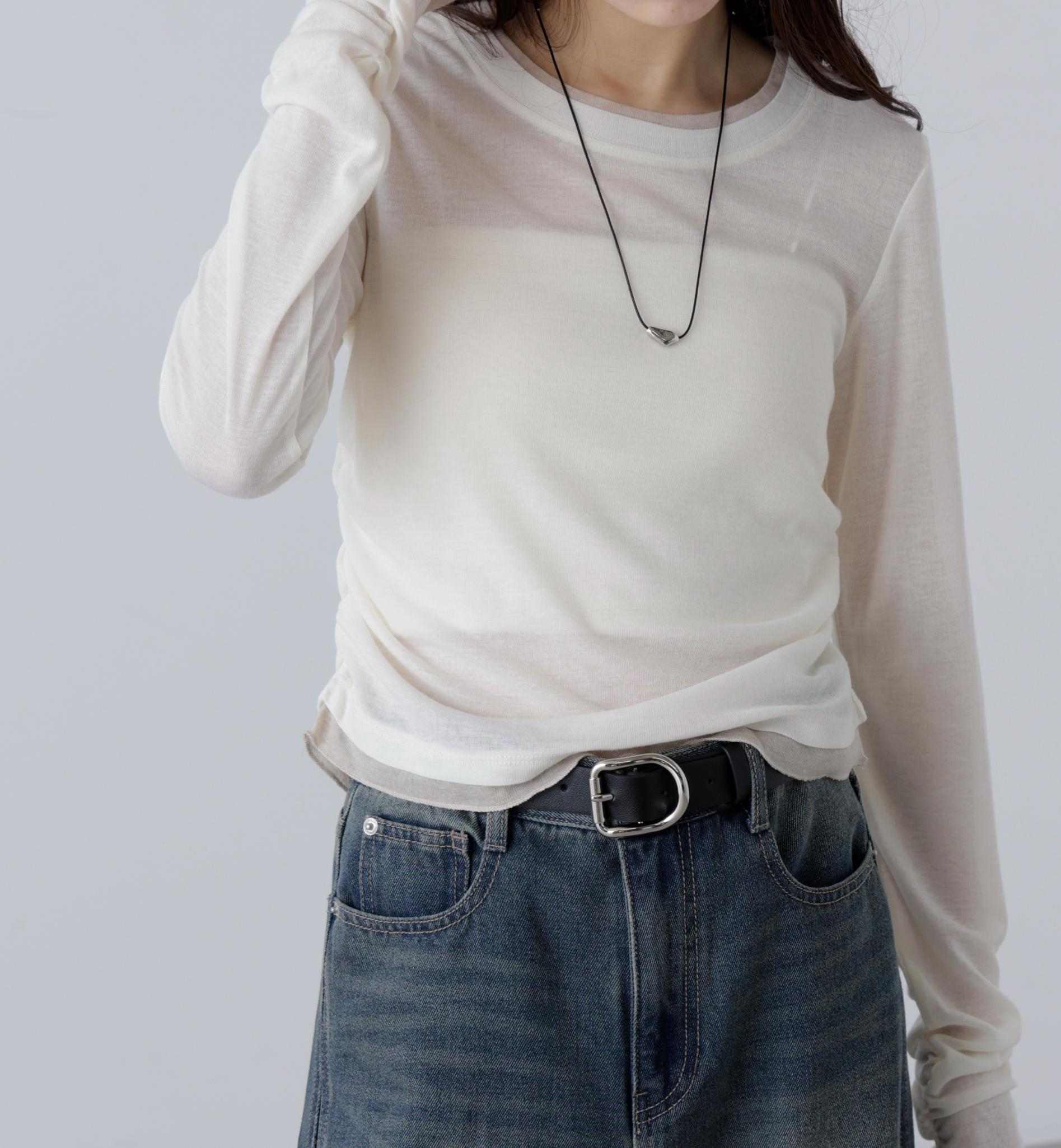 シアーテレコレイヤード風カットソー オフ