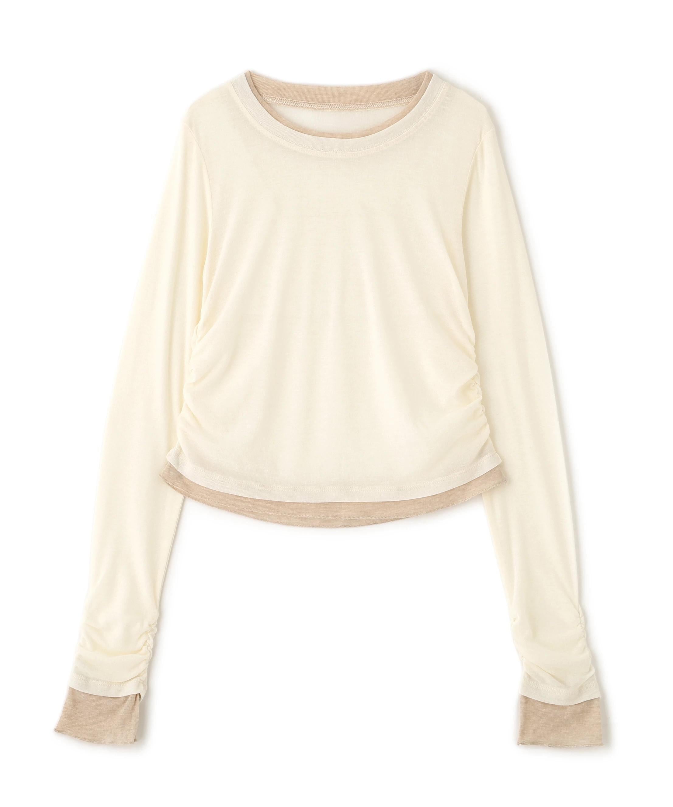 シアーテレコレイヤード風カットソー オフ