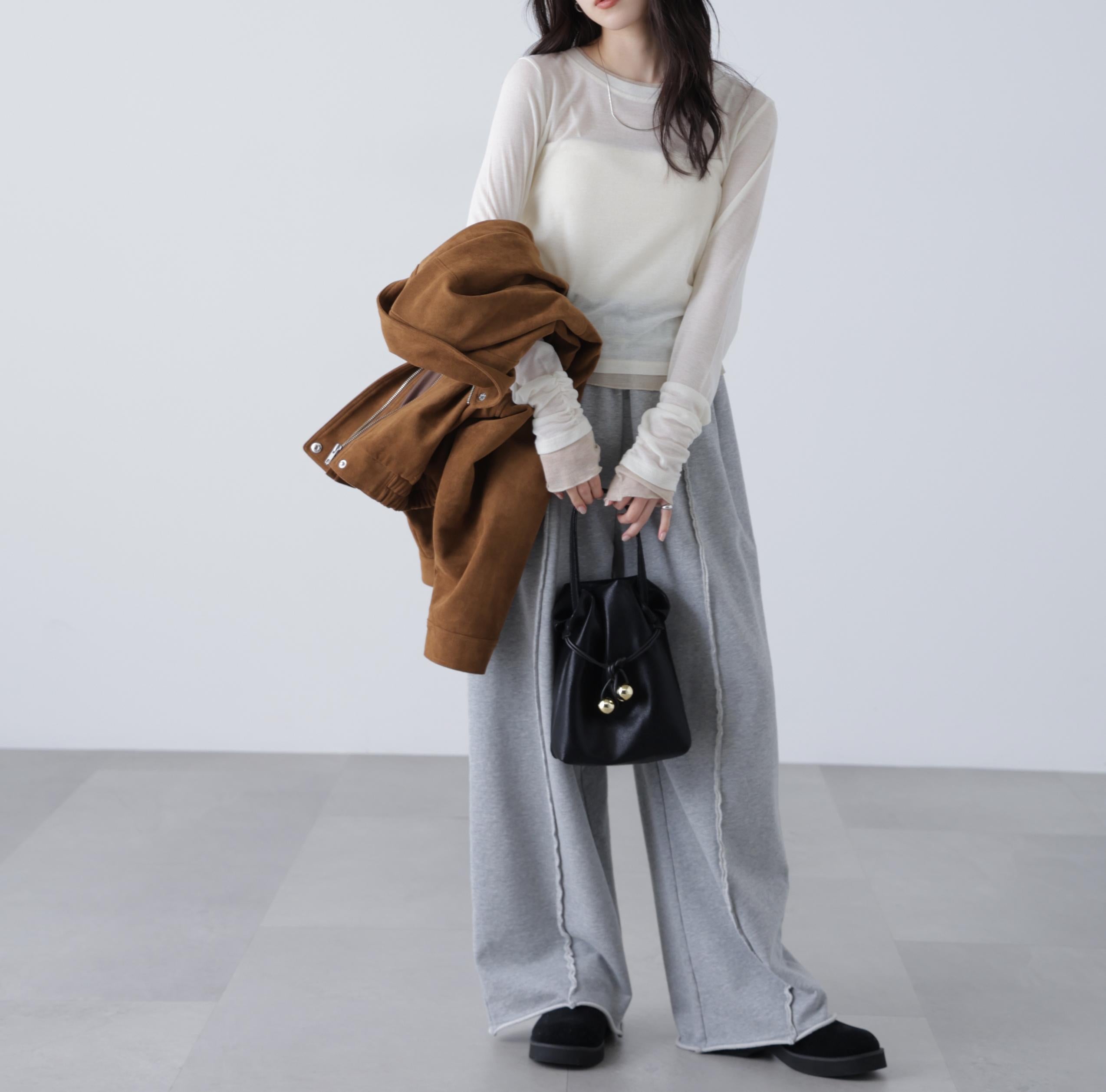 シアーテレコレイヤード風カットソー オフ