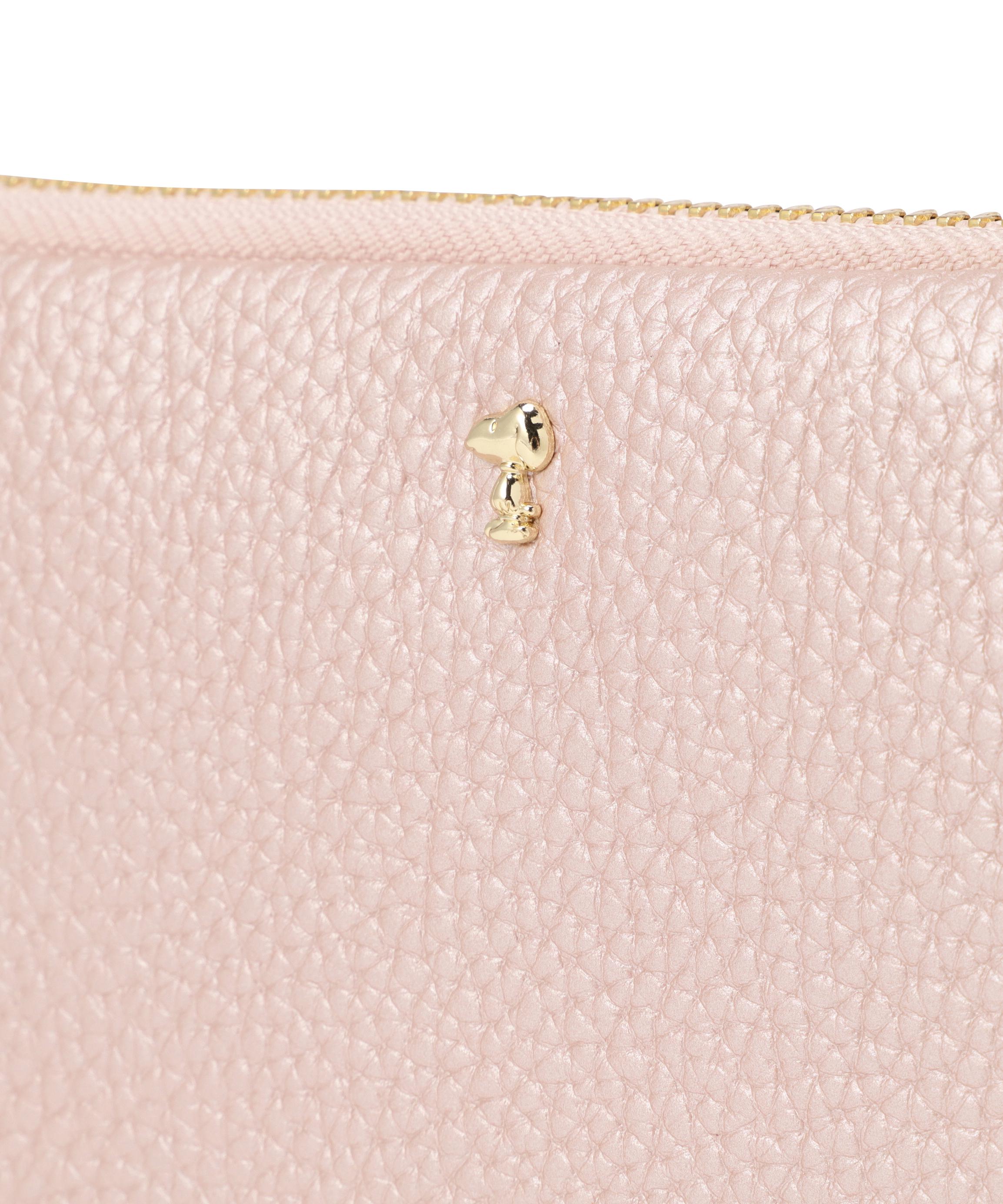 SNOOPY LEATHER COLLECTION/スヌーピーレザーコレクション/かるふわシリーズ束入れ ピンク