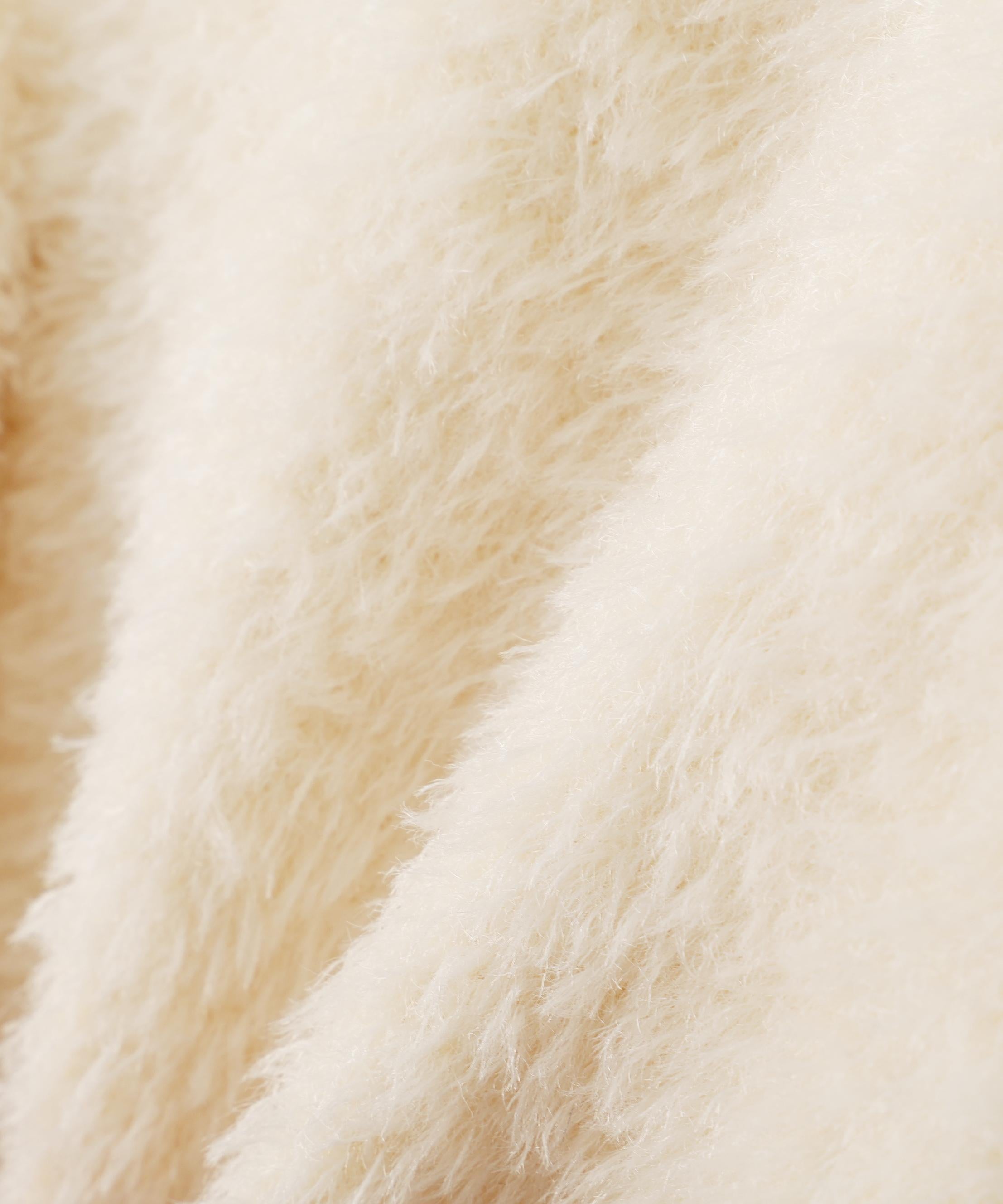 リボンビジューフェザーカーディガン ホワイト