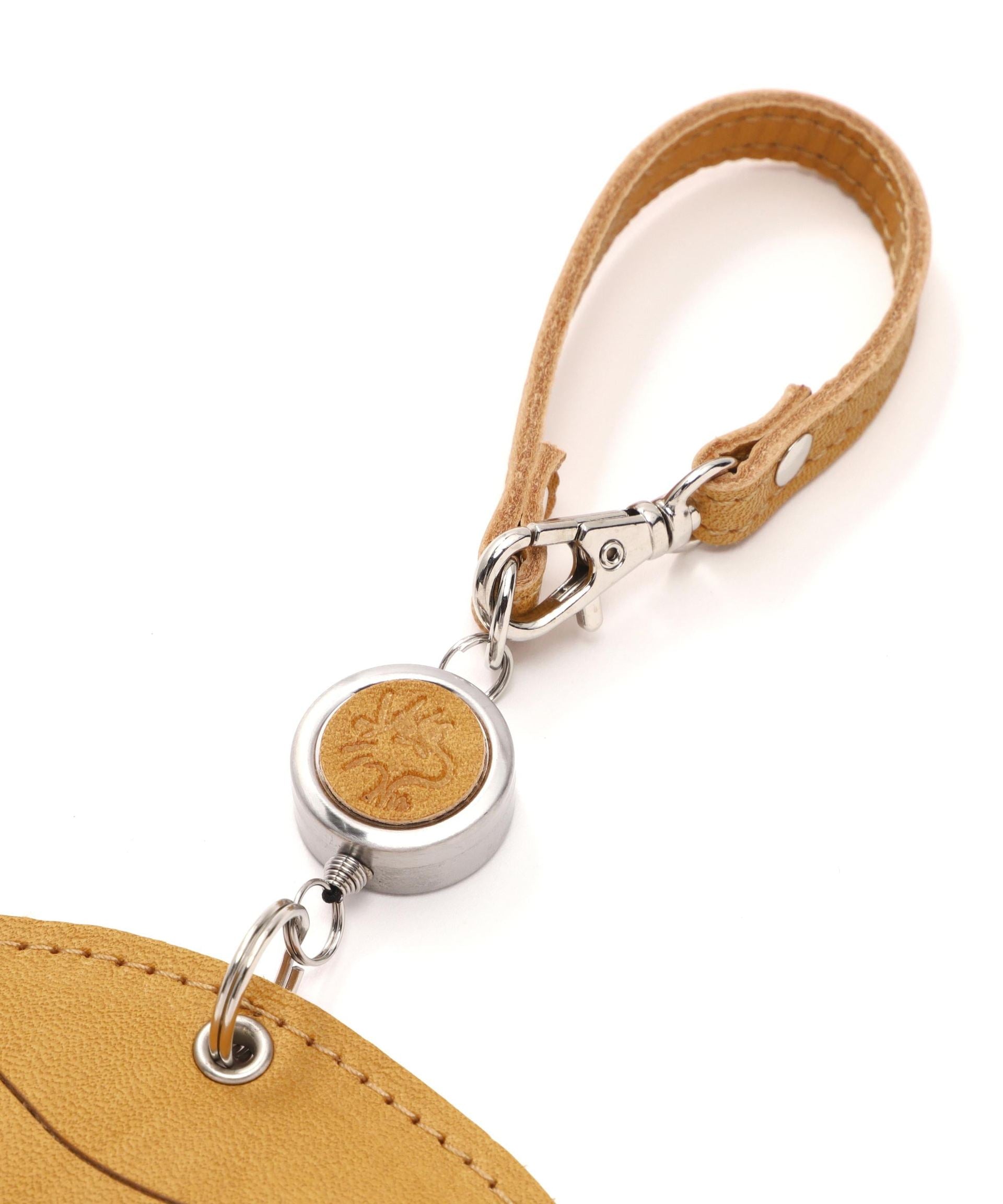 SNOOPY LEATHER COLLECTION/スヌーピーレザーコレクション/リール付きパスケース ベージュ