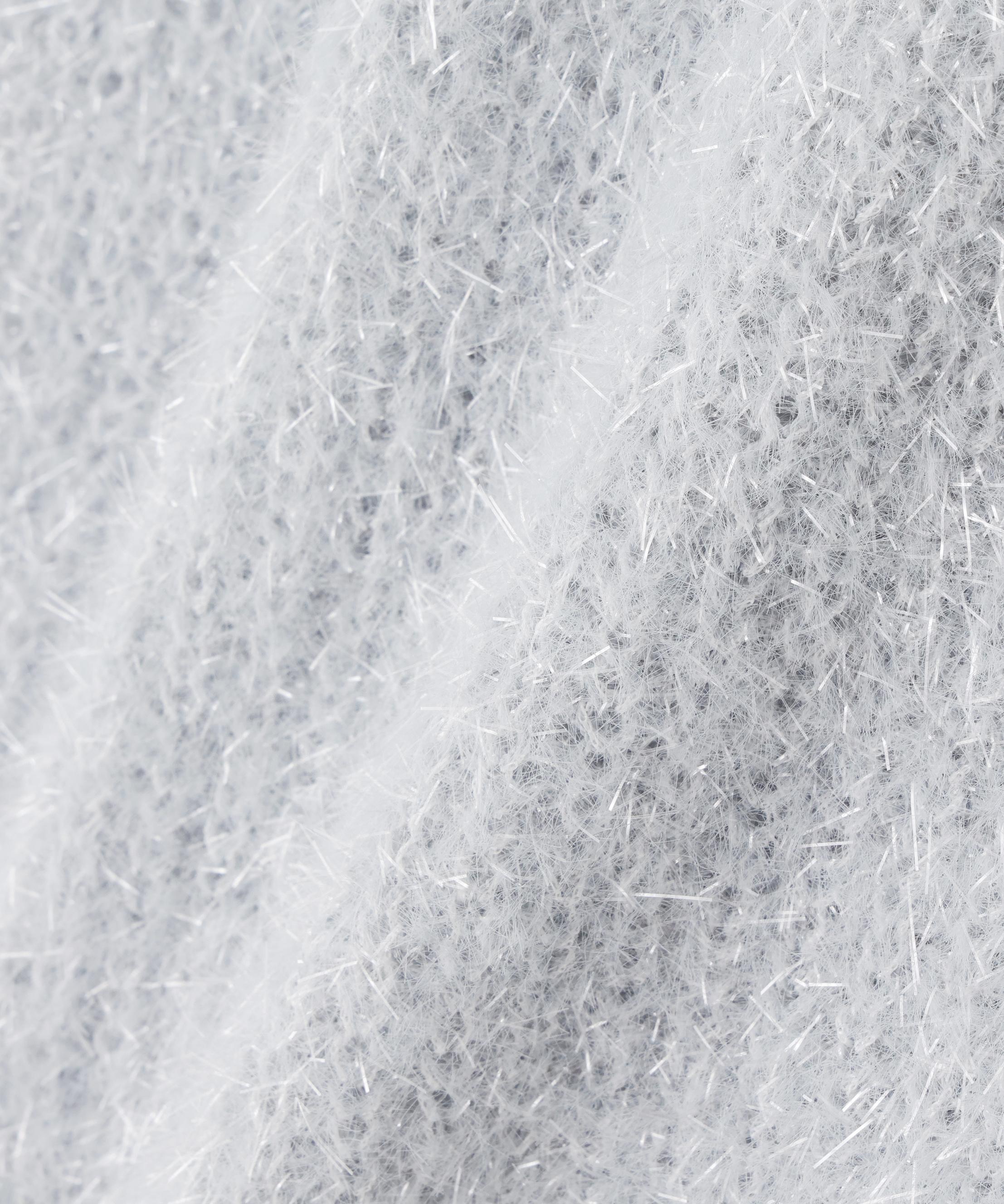 フィルムフェザーヤーンカーディガン ブルー