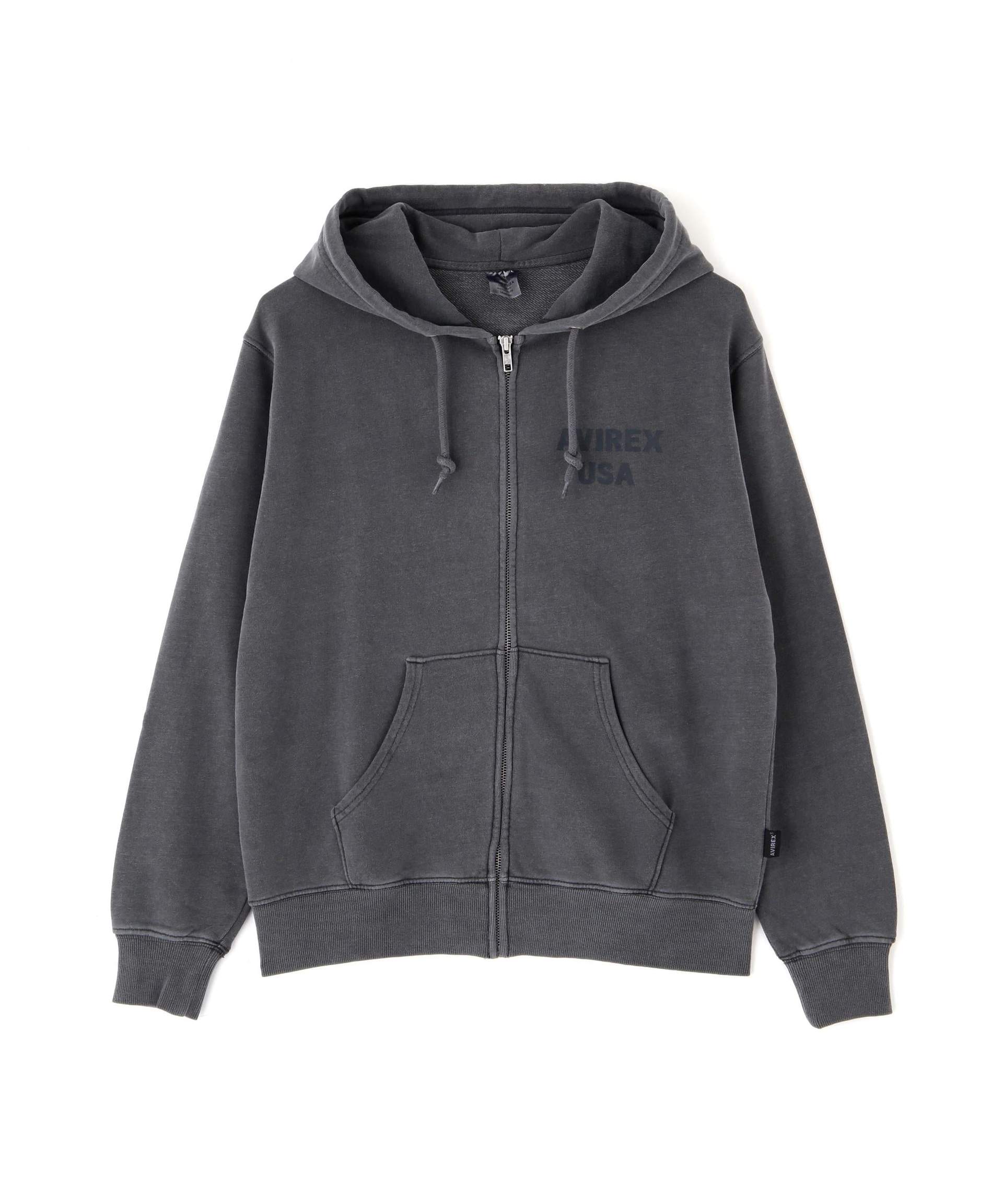 《WER限定》FADE WASH ZIP UP PA>KA "SAIPAN" / フェイドウォッシュ ジップアップパーカー "サイパン" チャコール