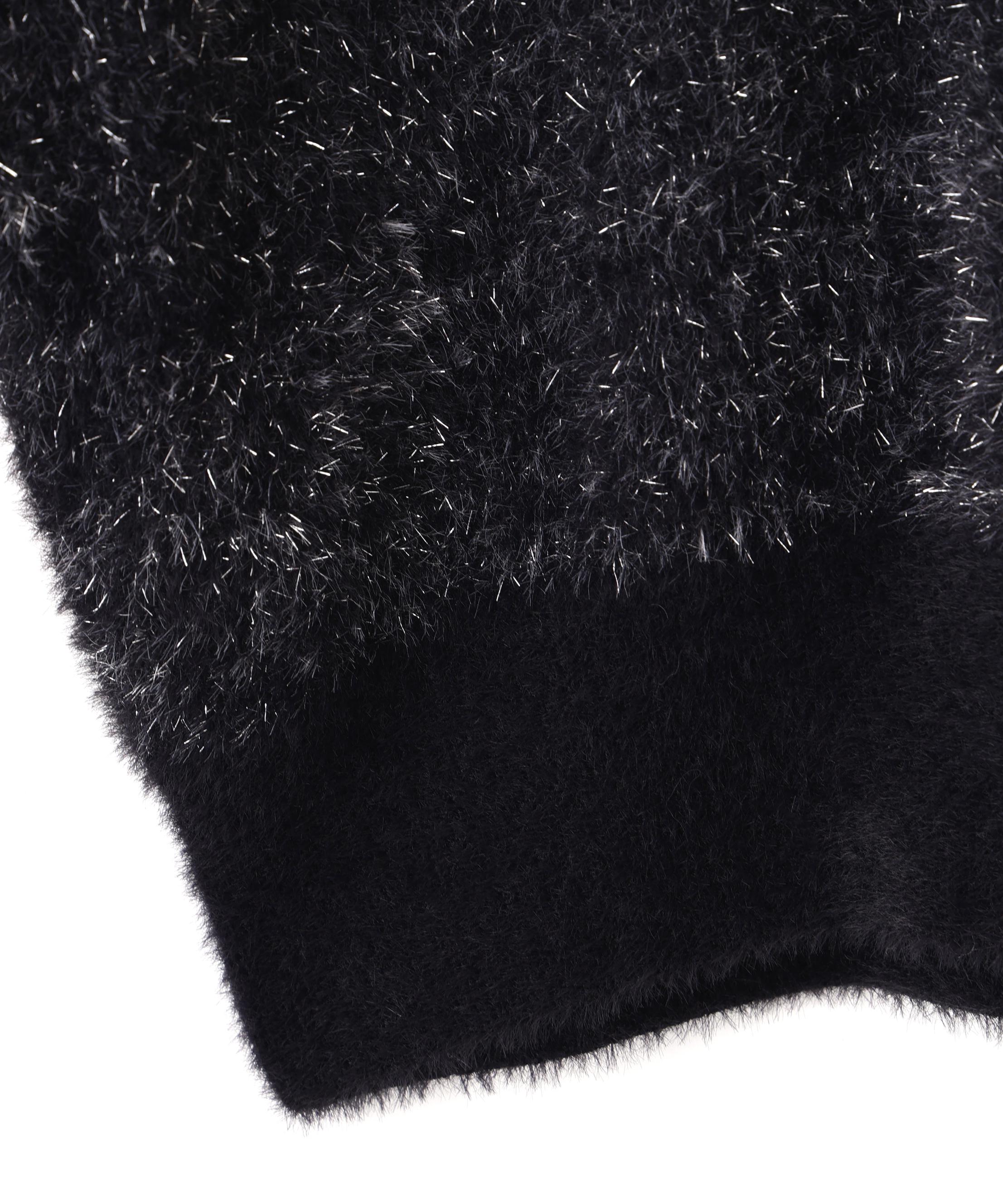 ラメロゴジャガードニット ブラック