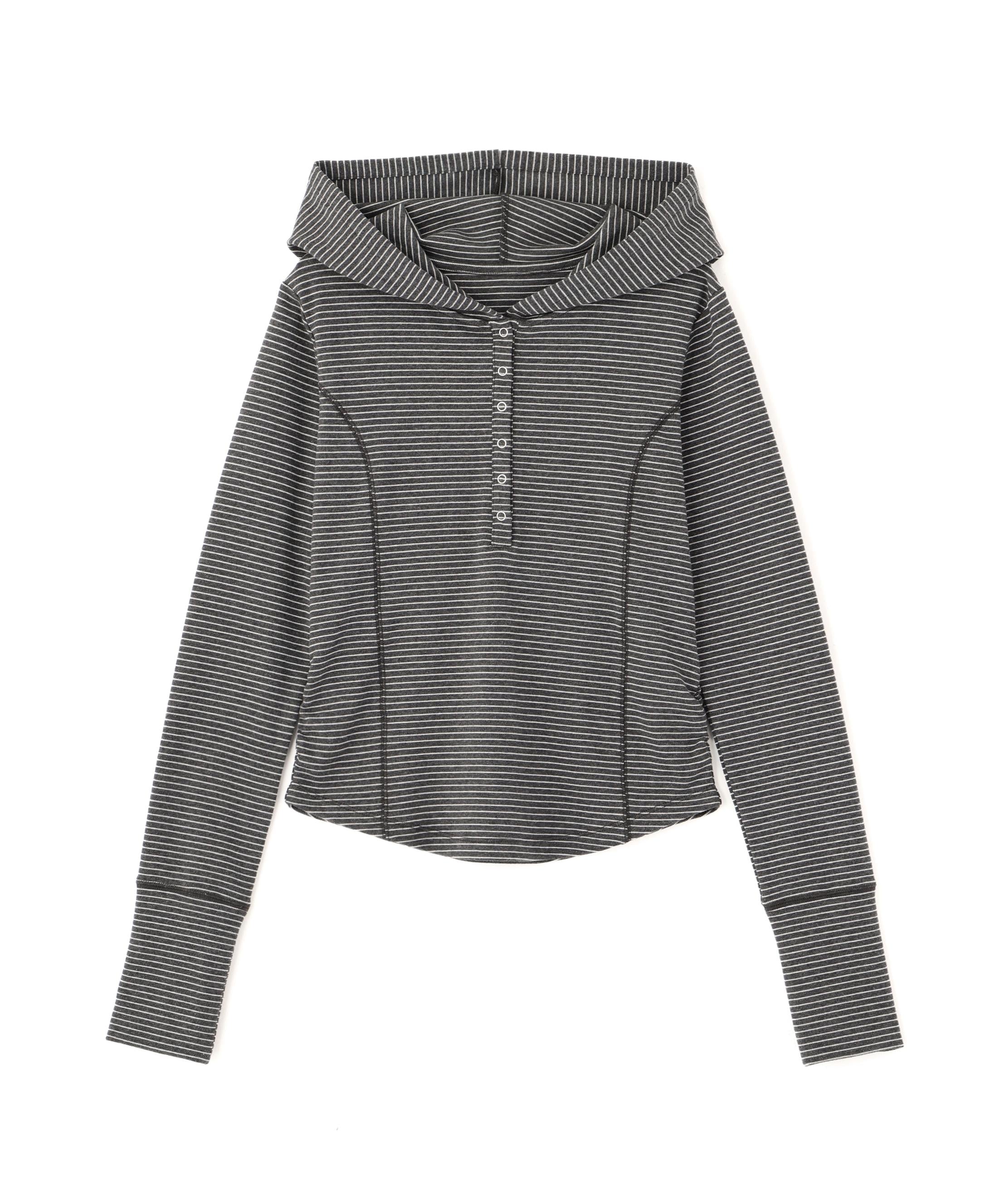 スキッパーカットソーフーディー グレーベースボーダー1