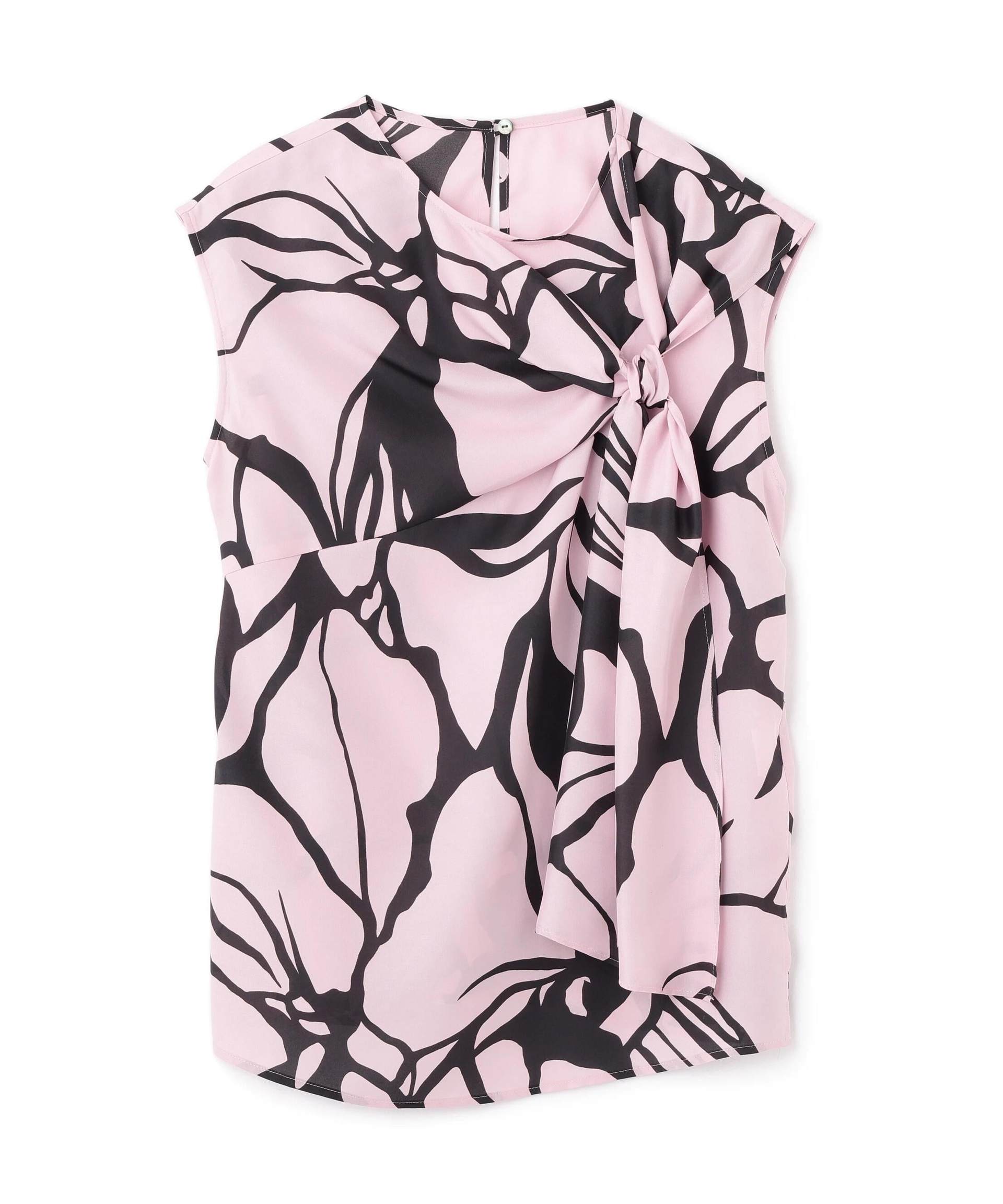 アートフラワープリントブラウス ピンク系1