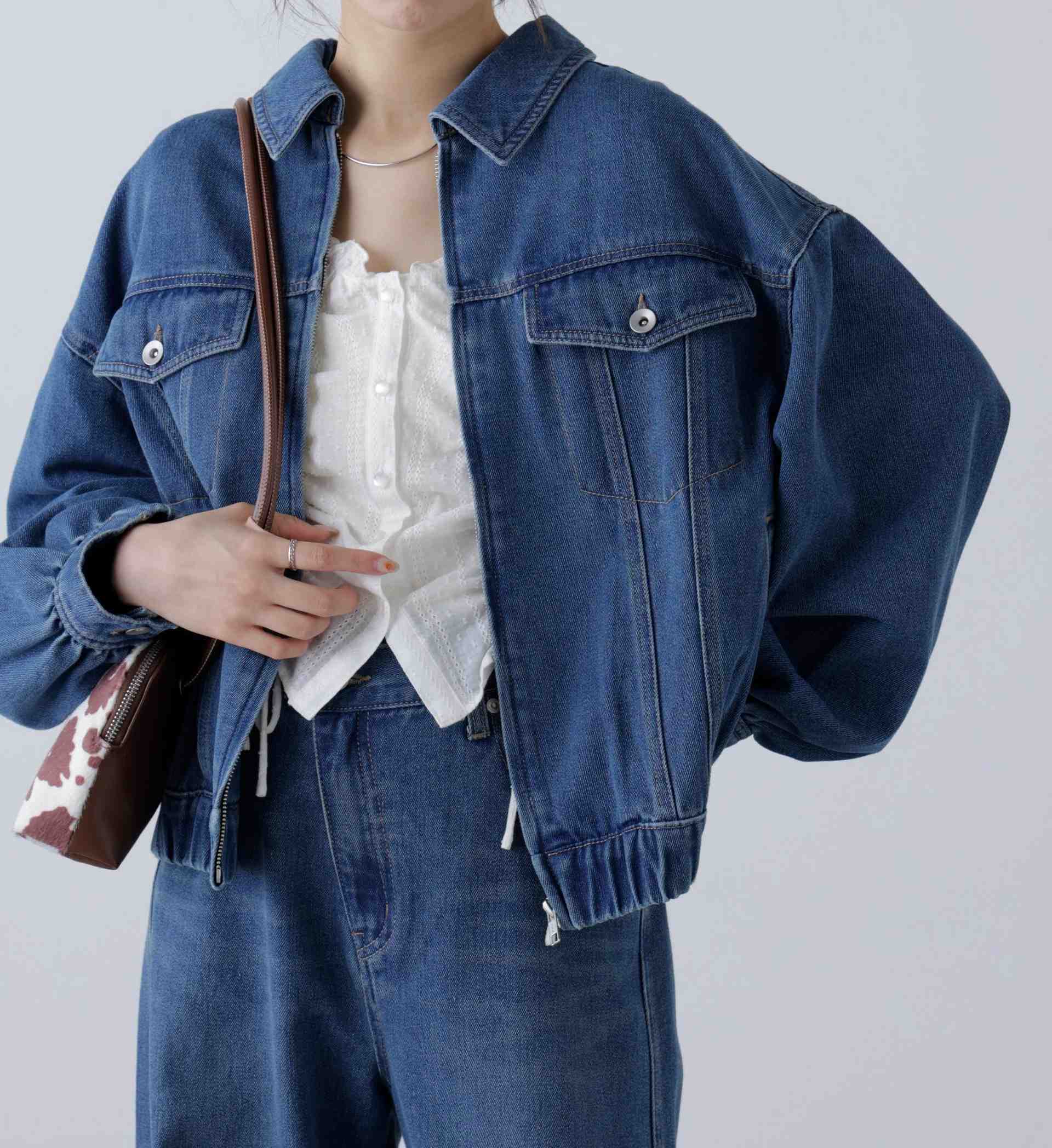 オーバーサイズデニムジャケット ライトインディゴオーバーダイ1