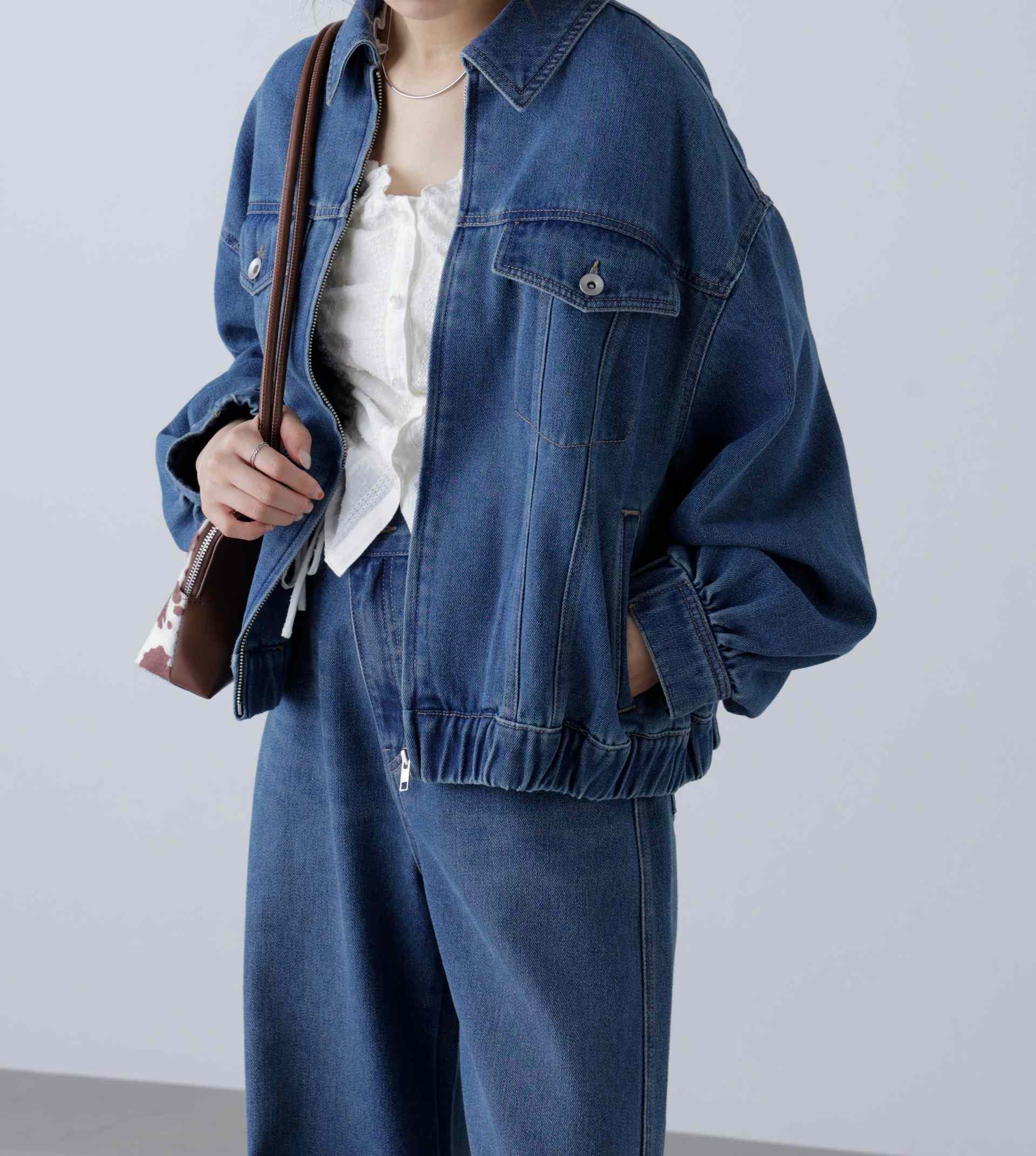 オーバーサイズデニムジャケット ライトインディゴオーバーダイ1