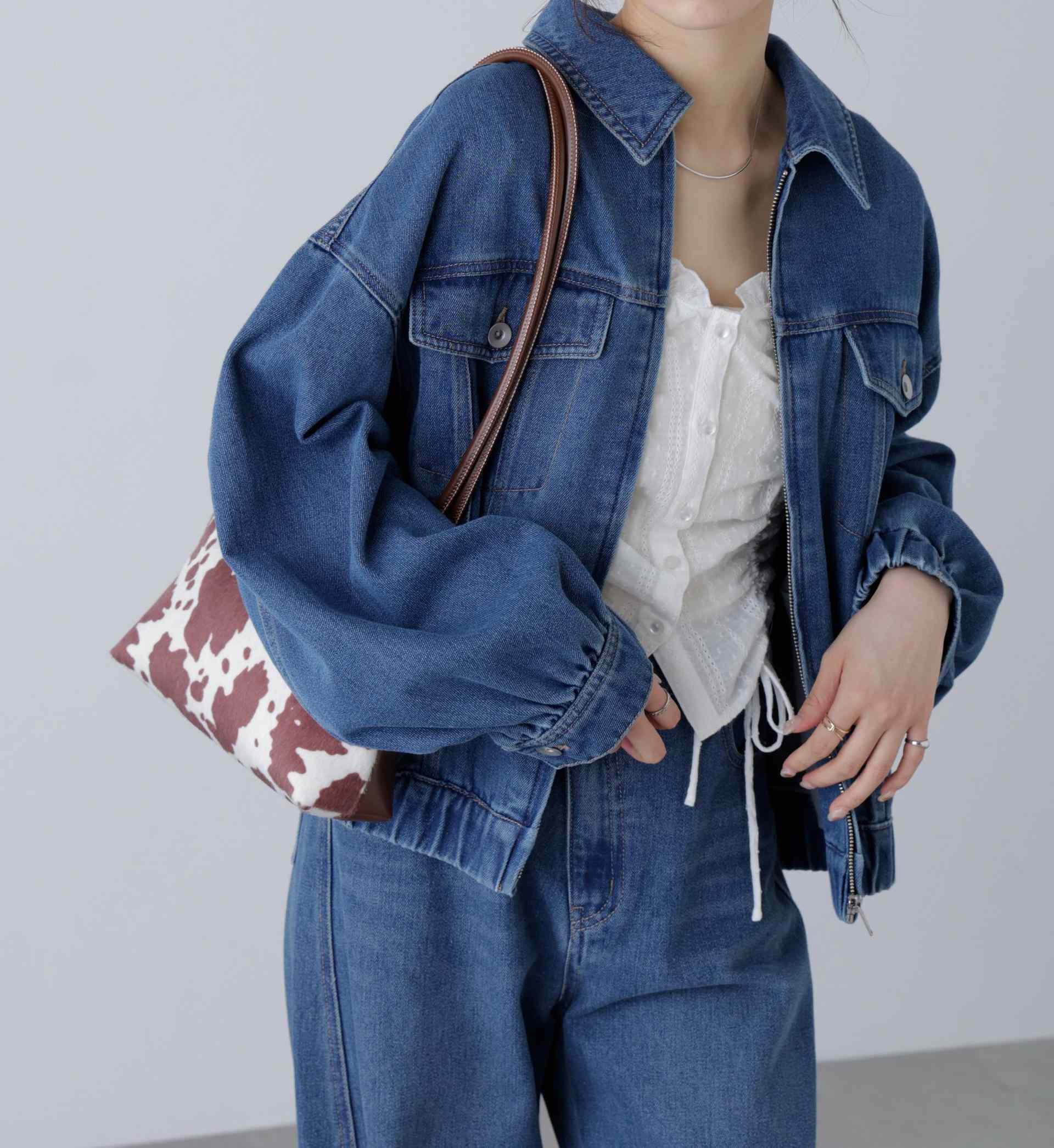 オーバーサイズデニムジャケット ライトインディゴオーバーダイ1