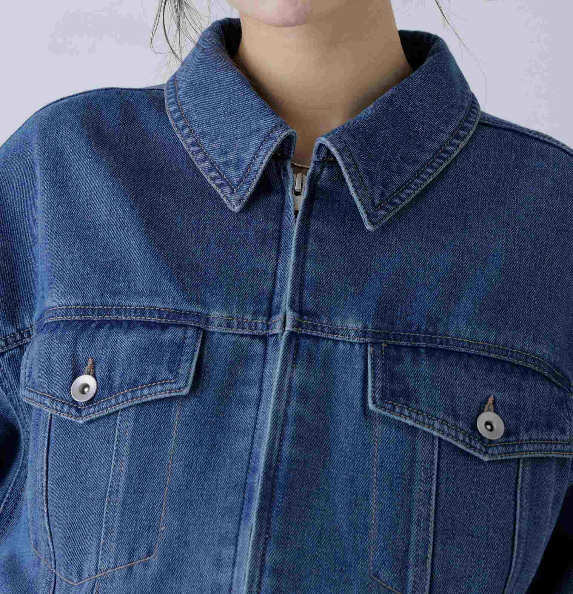 オーバーサイズデニムジャケット ライトインディゴオーバーダイ1