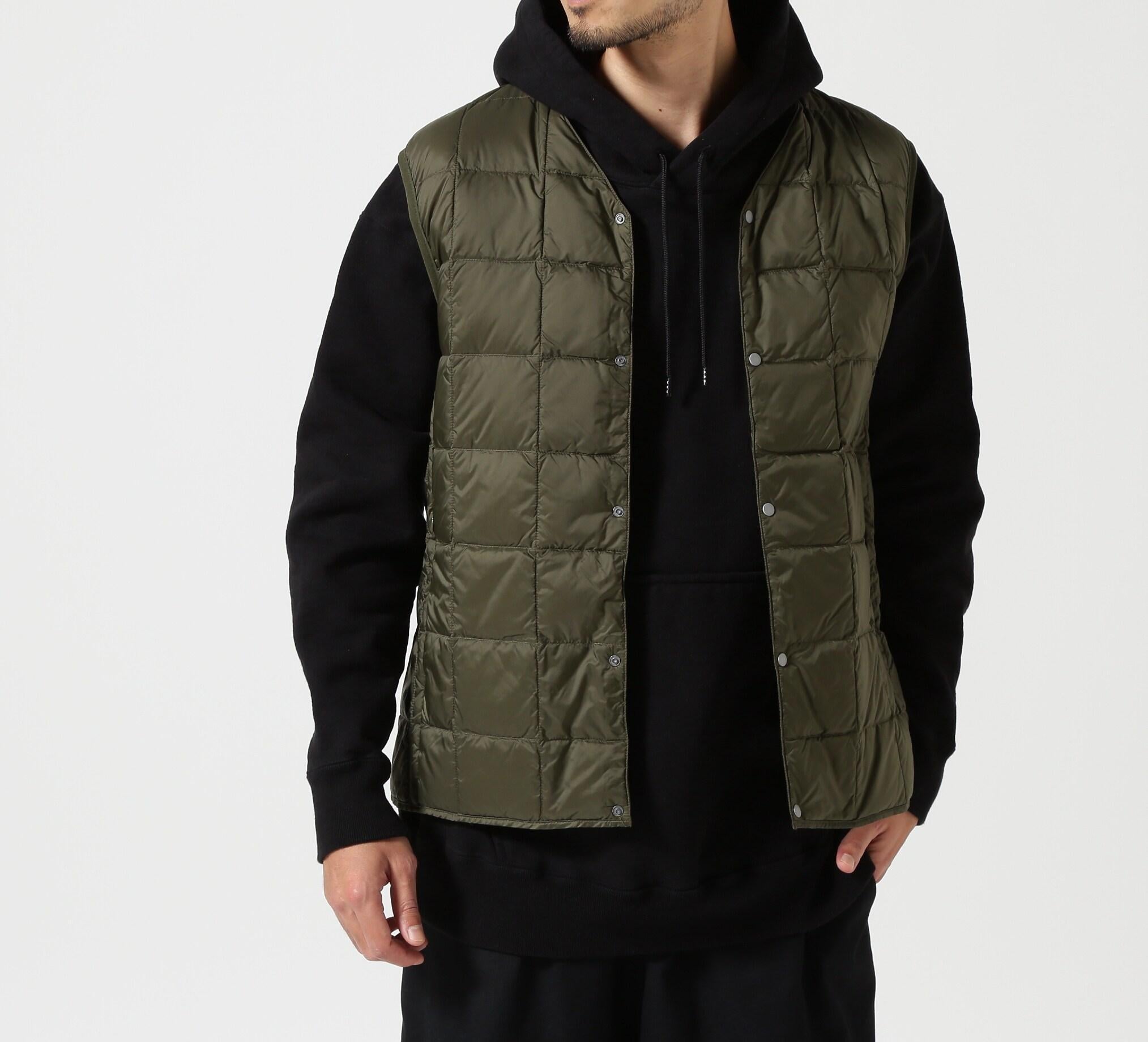 TAION/タイオン/V NECK RUTTON DOWN VEST ダークオリーブ3