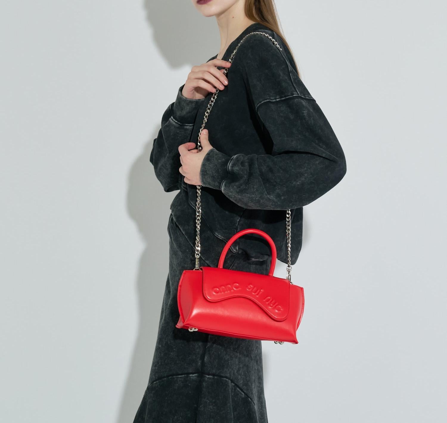 ANNA SUI NYC/アナ スイ エヌワイシー/ウェーブハンドバッグ レッド