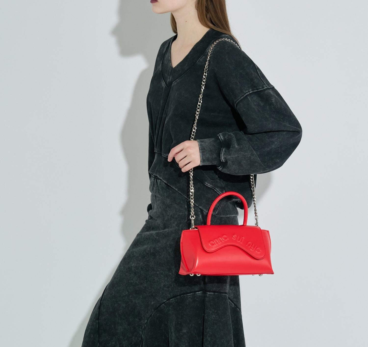 ANNA SUI NYC/アナ スイ エヌワイシー/ウェーブハンドバッグ レッド