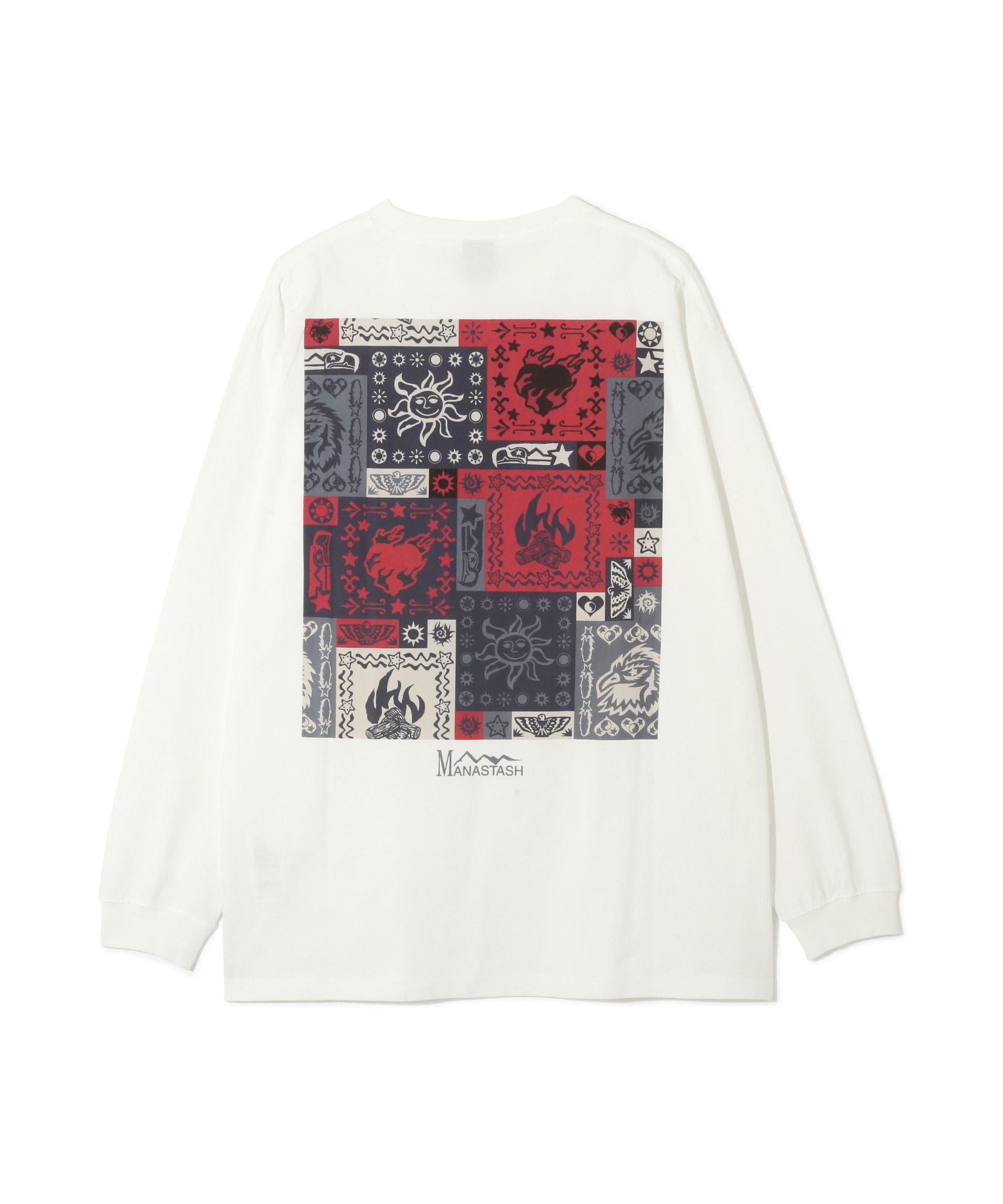 MANASTASH/マナスタッシュ/RE:CTN L/S TEE BANDANA ホワイト