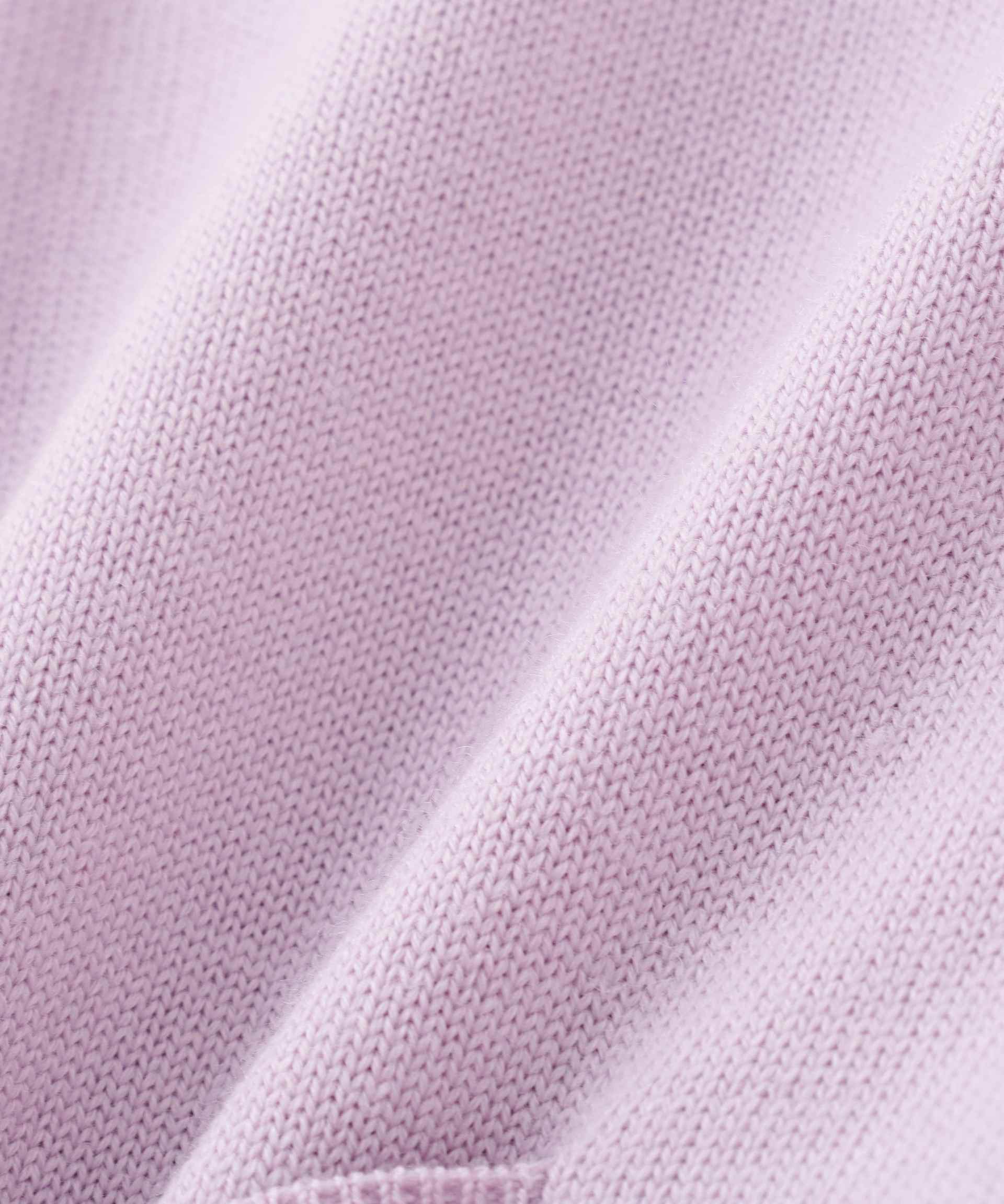 ハイゲージプレーティングVネックカーディガン ラベンダー