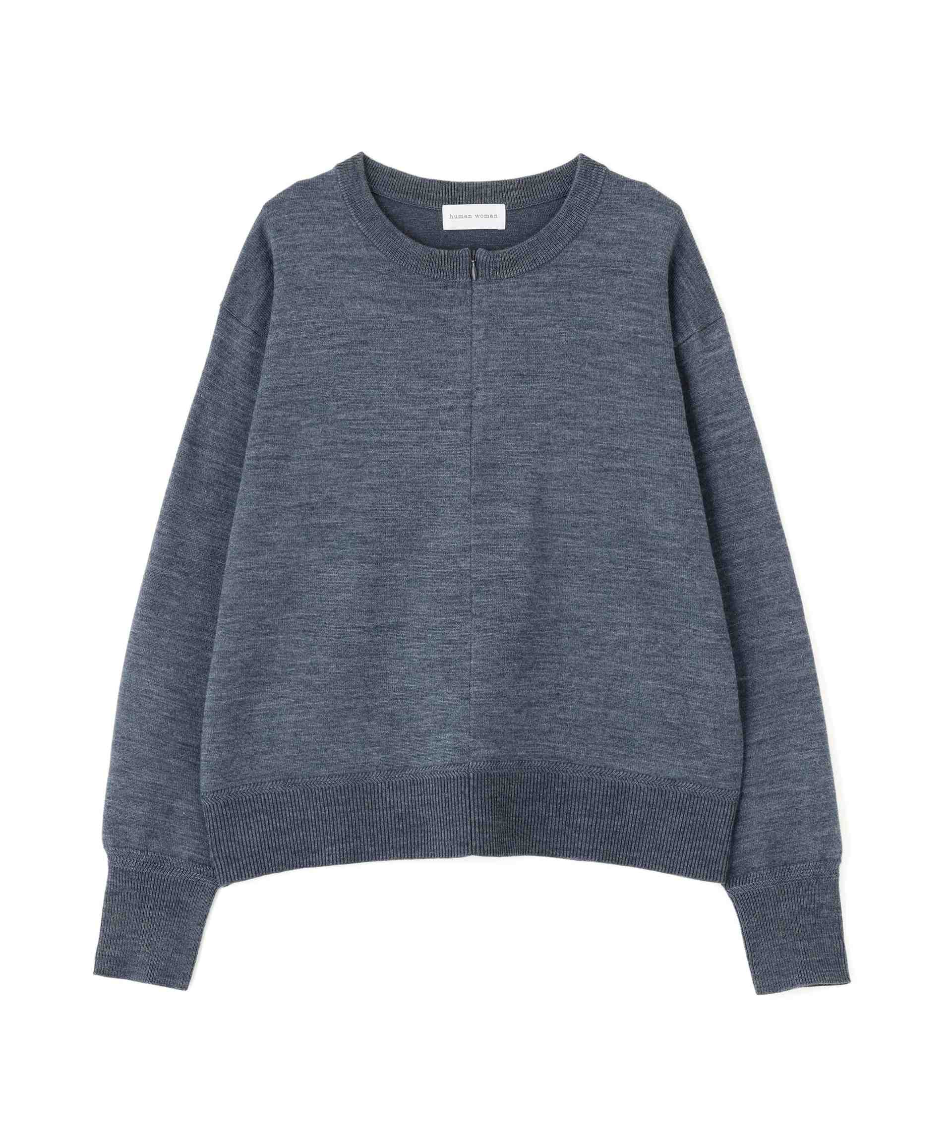 ハイゲージプレーティングスキッパー風プルオーバー グレー