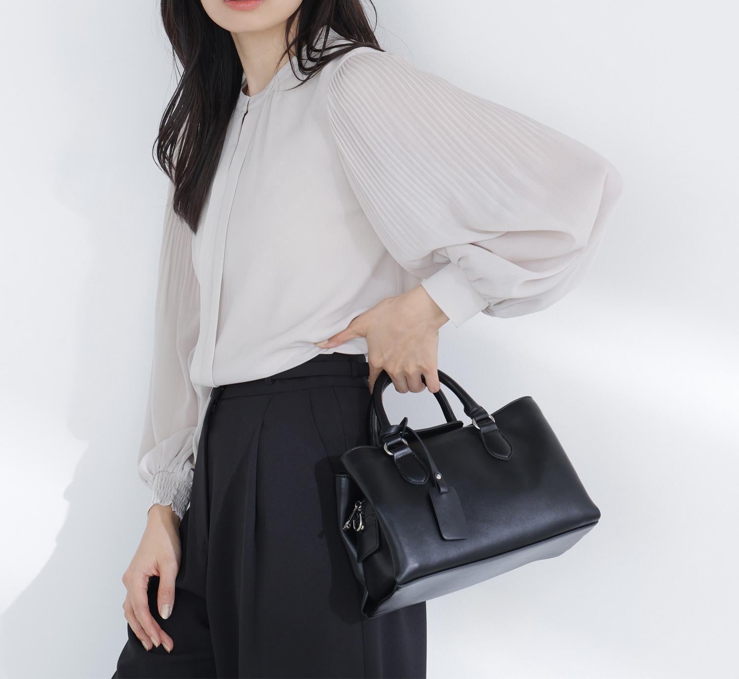 メタルポイント楊柳ブラウス グレージュ3